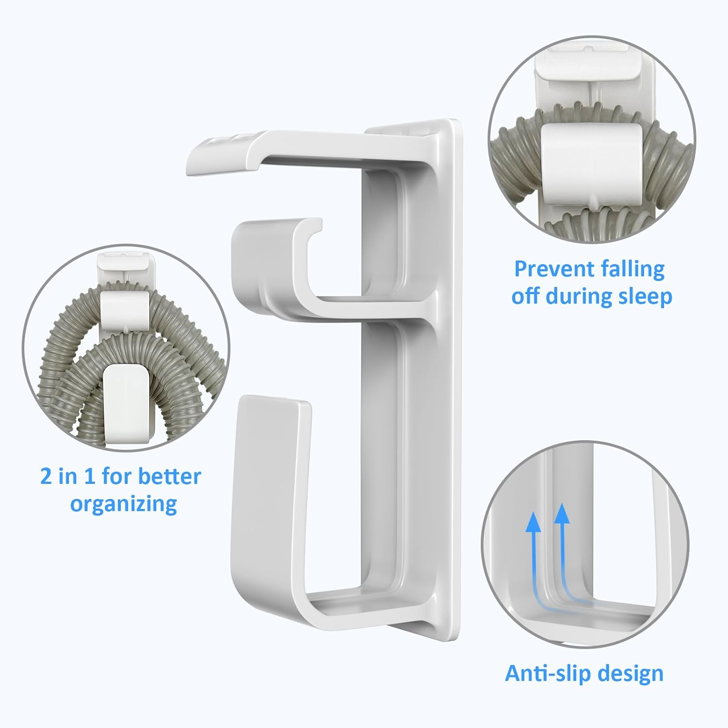 CPAP Hose Hanger for Bed with Mask Headgear Holder Cpap/Bipap Tube Supplies Organizers Prevent Tangling Minimize Leaks Universal Fit for Resmed/Philips Respironics and More image number 1