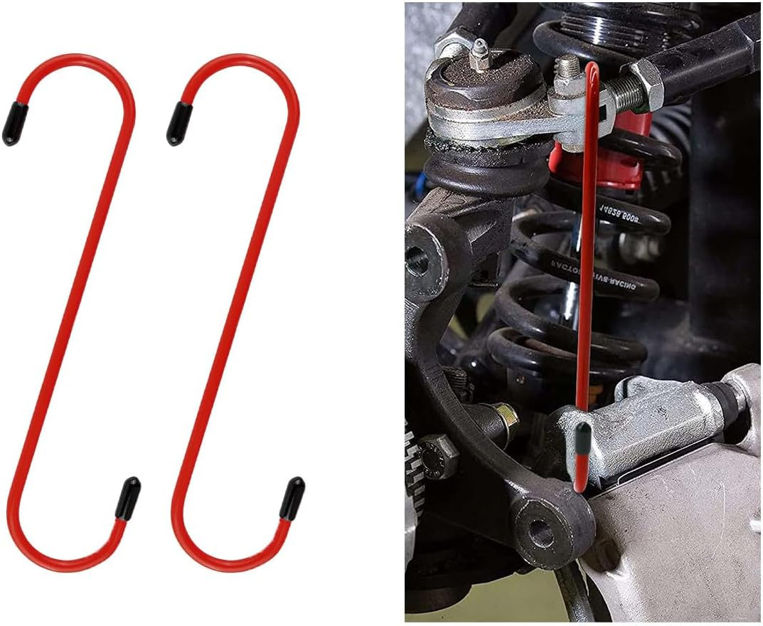 GLSOWEE Car Brake Caliper Hooks, Auto Brake Caliper Hangers with Rubber Tips, Universal Durable & Rust-Proof Automotive Tools for Braking, Axle, Bearing, Suspension Work (Yellow, 2 Pcs) image number 2