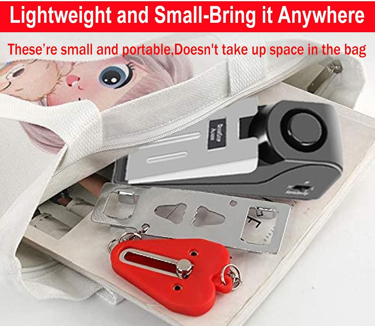 MBBEST Portable Door Lock & Door Stop Alarm,Dual Protection Security Door Kit,Door ​Security Devices Pocket Door Stopper Self Defensey Tools for Hotel Travel Home Apartment House image number 1