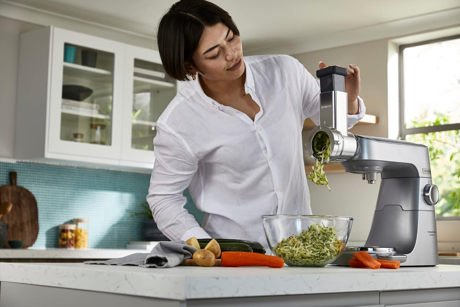 Kenwood Rotary Slicer and Grater, Stand Mixer Attachment, KAX643ME, Silver image number 3