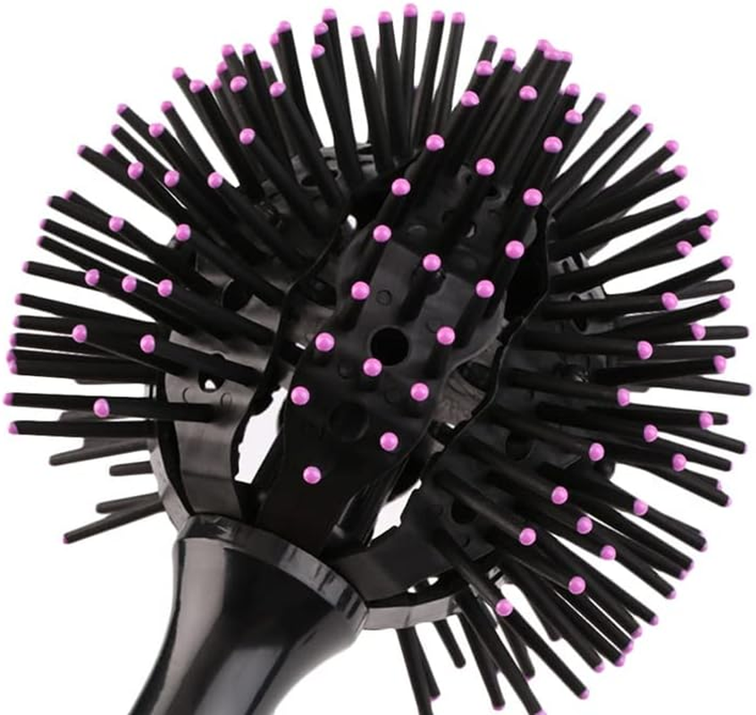 Generic round Ball Hair Brush, 3D 360 Degree Spherical Curl Styling Brush with Painless Soft for Scalp Massage and Growth for Girls with Long Fragile Wet Dry Wavy Coily Hair image number 4