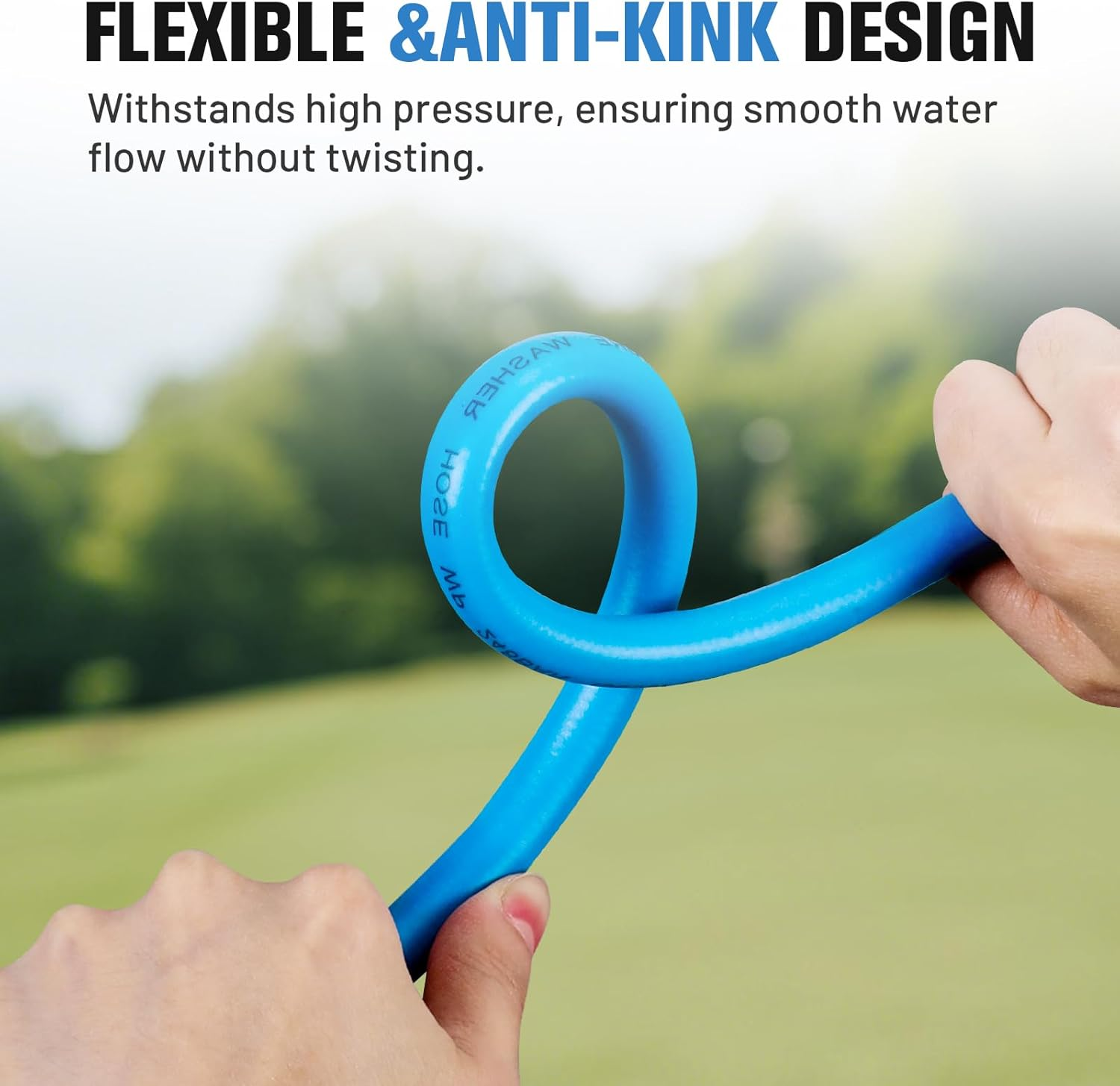 Ampvolts 15M Kink-Resistant Pressure Washer Hose &ndash; 250Bar / 3600 PSI, Super Flexible Replacement Hose for Karcher K2 K3 K4 K5 K6 K7 Series, All-Weather Use, Blue image number 2