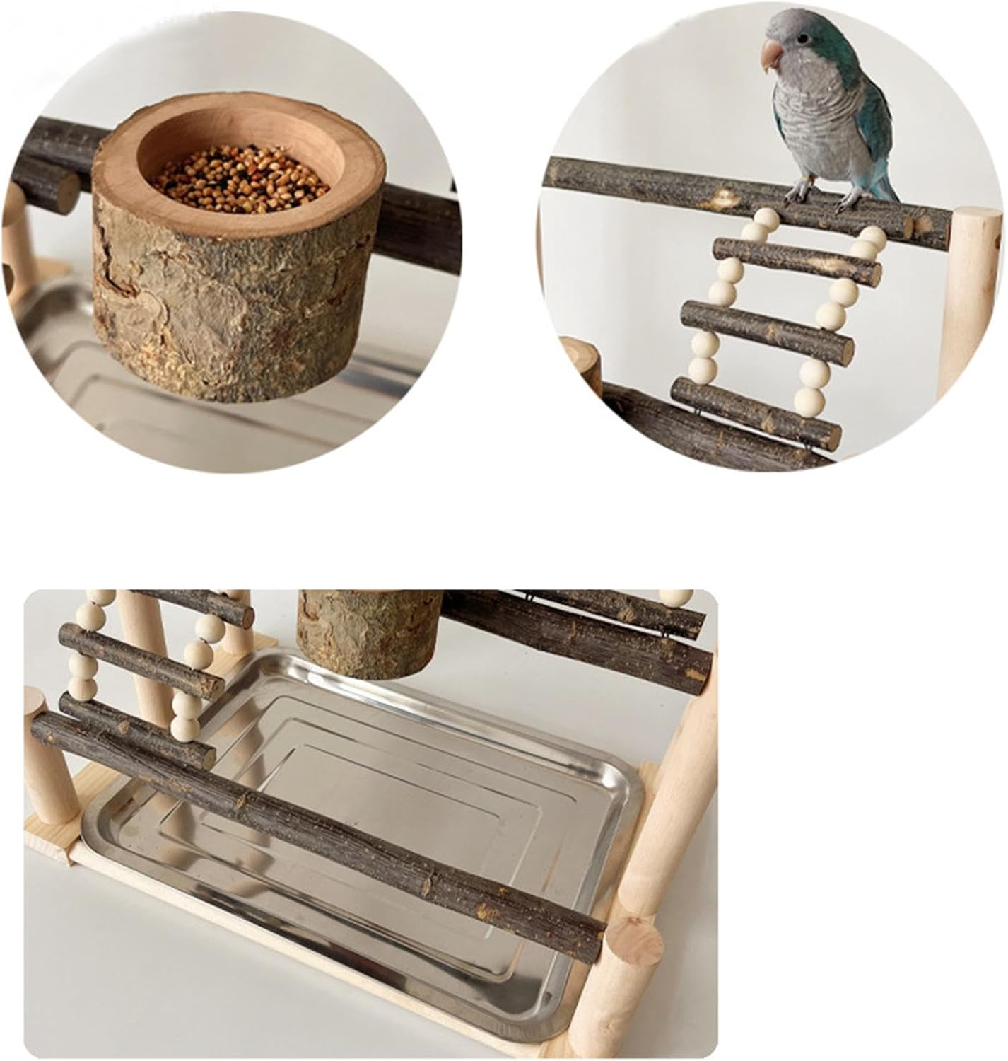 Bird Stand, Parrot Play Gym, Bird Perch Stand, Large Perch Stand for Parakeet and Birds, Parrot Stand Playground, Parrot Playstand Play Gym, Parakeet Cage Accessories for Parakeets image number 1