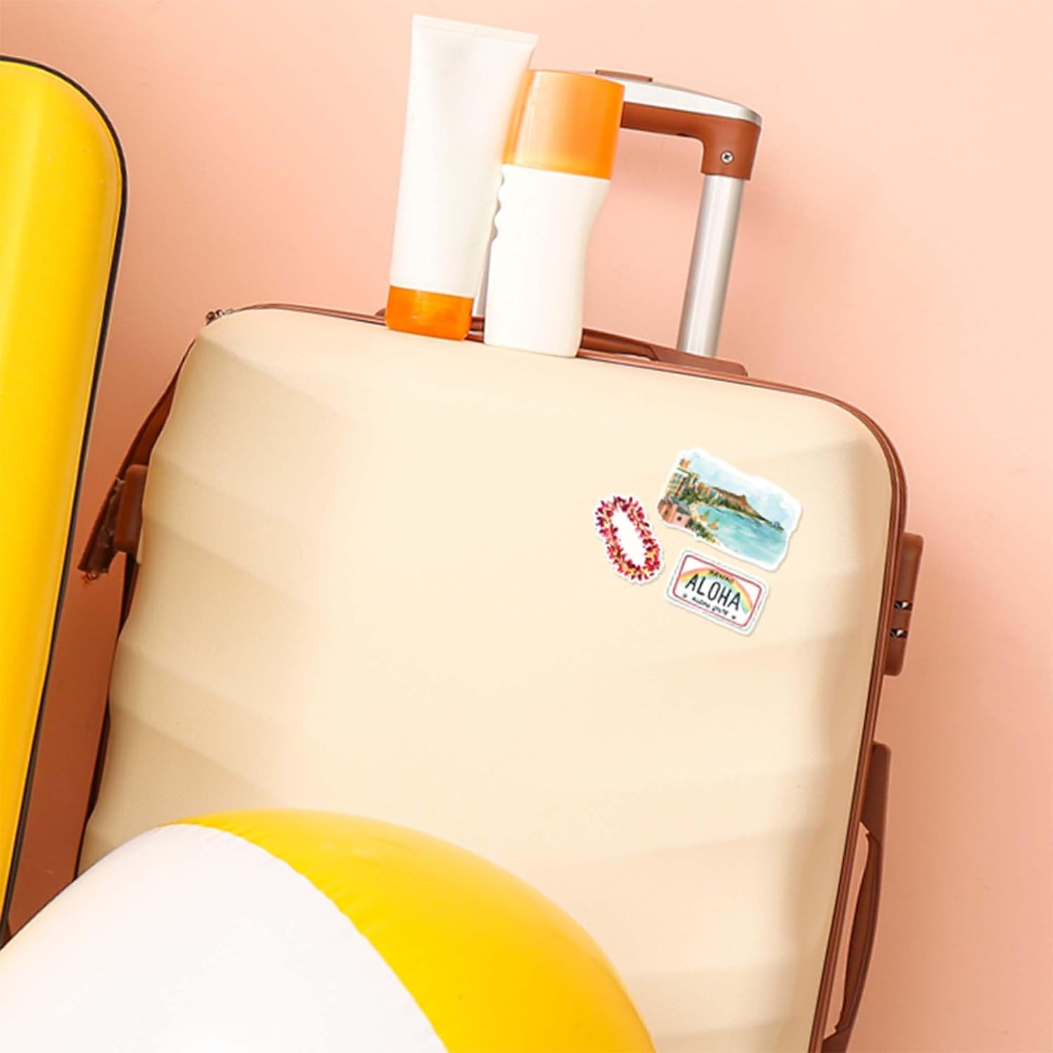 Navy Peony Exotic Hawaii State Travel Stickers (31 Pieces) - Watercolor, Waterproof, America Vacation Stickers for Scrapbooking, Journals, Suitcase image number 4