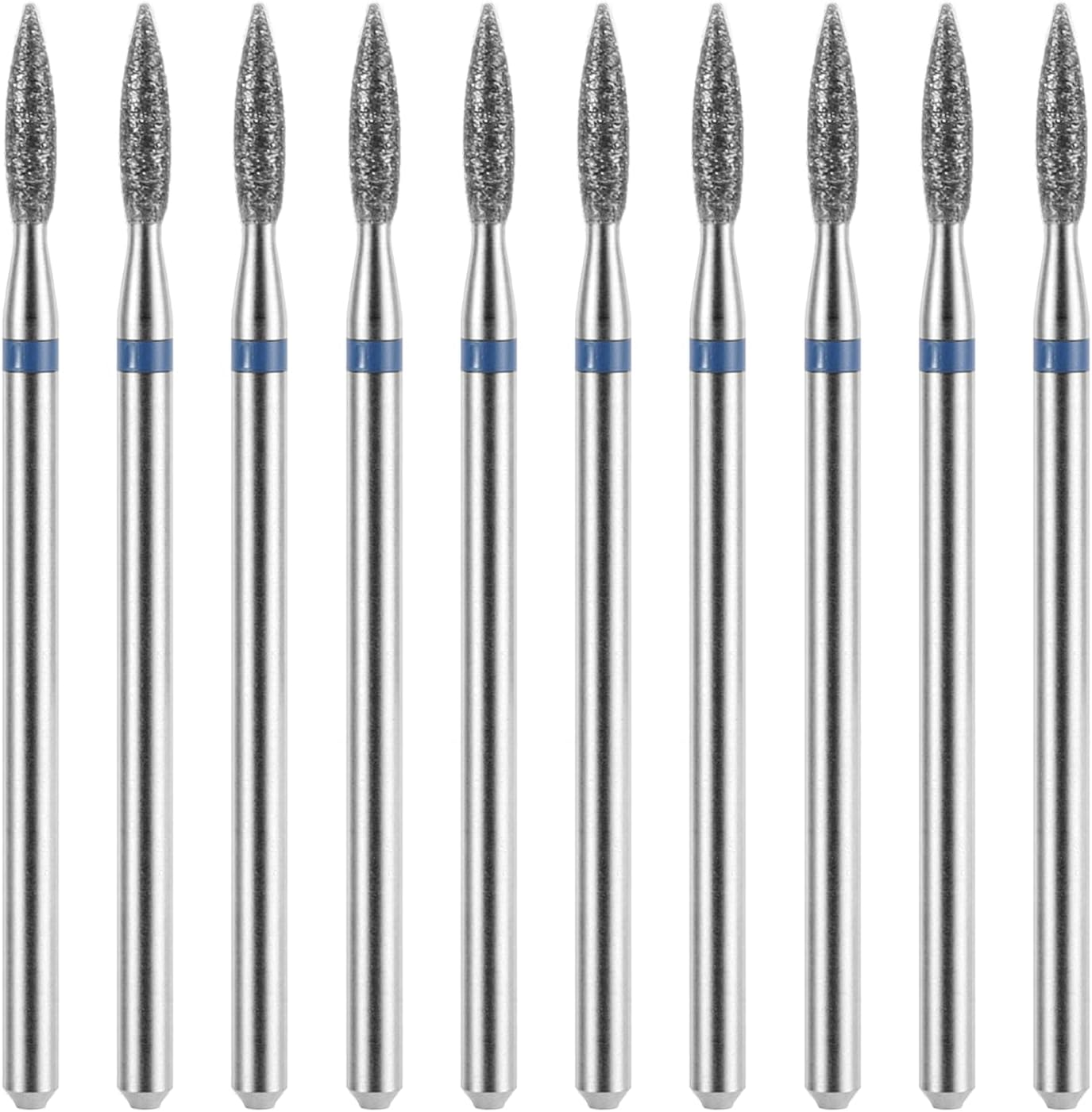 10 Pcs Diamond Flame Cuticle Drill Bits with Case 3/32'' Cuticle Clean Drill Bit Cuticle Nail Drill Bits Electric Nail File Machine Cuticle Bit Manicure Pedicure Polishing Kit for Nail Salon Manicure image number 5