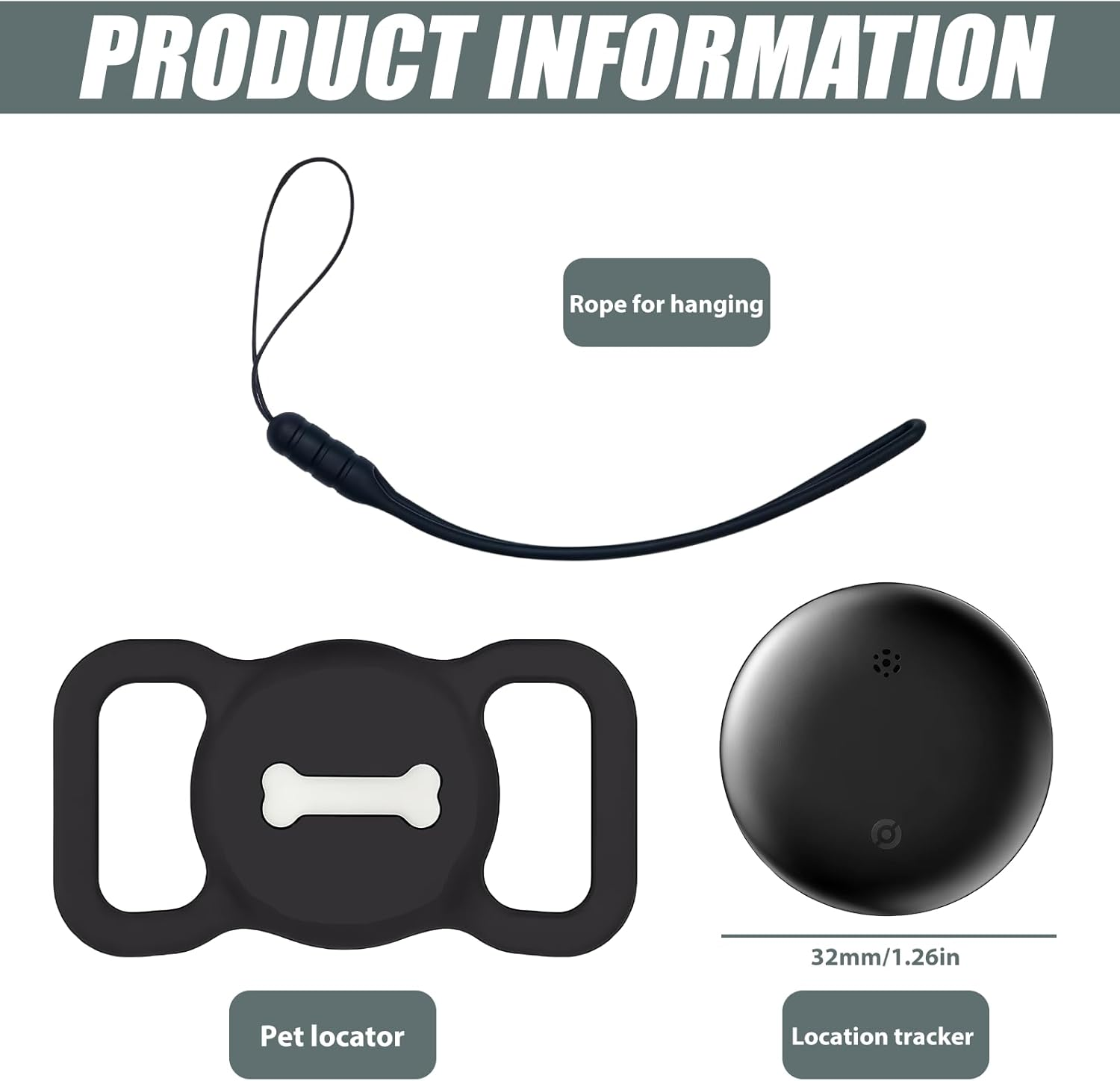 WIYETY Compatible Pet Tracker for Find My Monthly Fees, Waterproof Design with IP67 Protection for Dogs & Cats - Perfect Outdoor Safety Companion image number 5