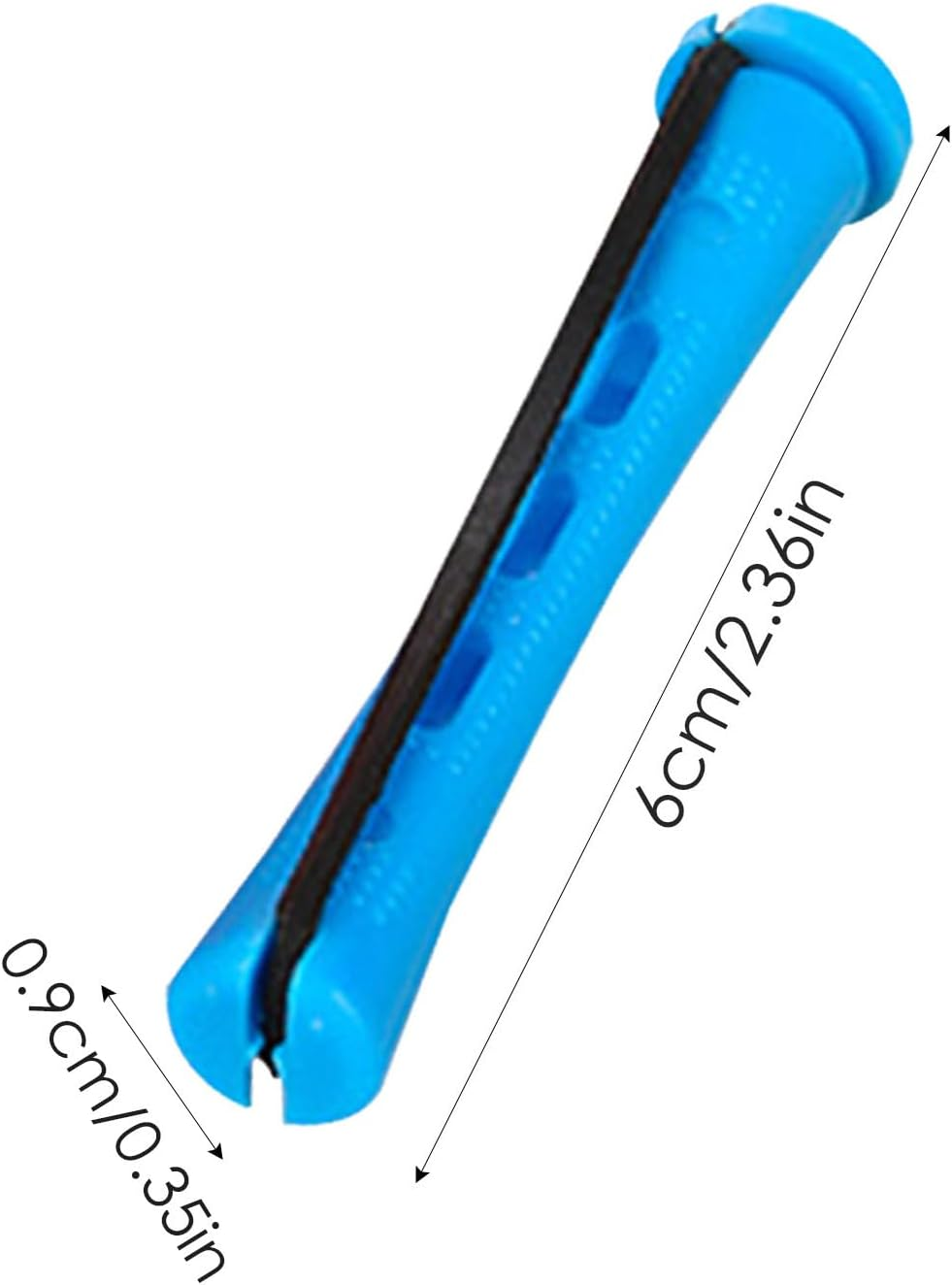 Whnbuij No Heat Hair Curlers | 12X Hair Rollers with Anti-Slip Rubber Bands - Heatless Tool, Portable Styler for Home Use and Travel - Blue image number 3