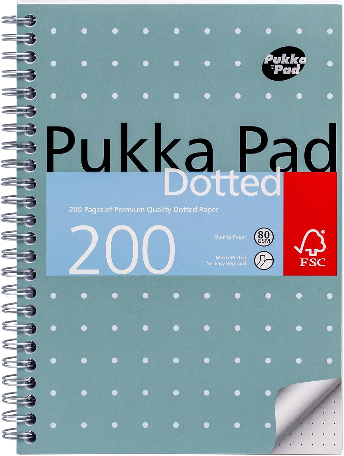 Pukka Pad, A5 Dotted Metallic Jotta Book for Graphing, Art, Bullet Journaling &ndash; Bulk 30 Pack &ndash; 21 X 14.8Cm &ndash; Wirebound Notebook with 80GSM Paper &ndash; 4-Hole Margins and Perforation - 200 Pages, Grey image number 5