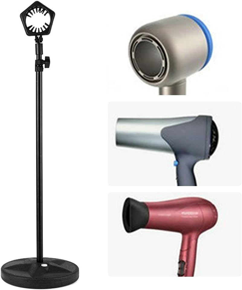 Hair Dryer Stand, 180 Degree Rotating Lazy Hair Dryer Stand, Lazy Stand Floor Hair Dryer Stand, Adjustable Height Hair Dryer Holder, Hands Free Hair Dryer Stand Holder Free Your Hands