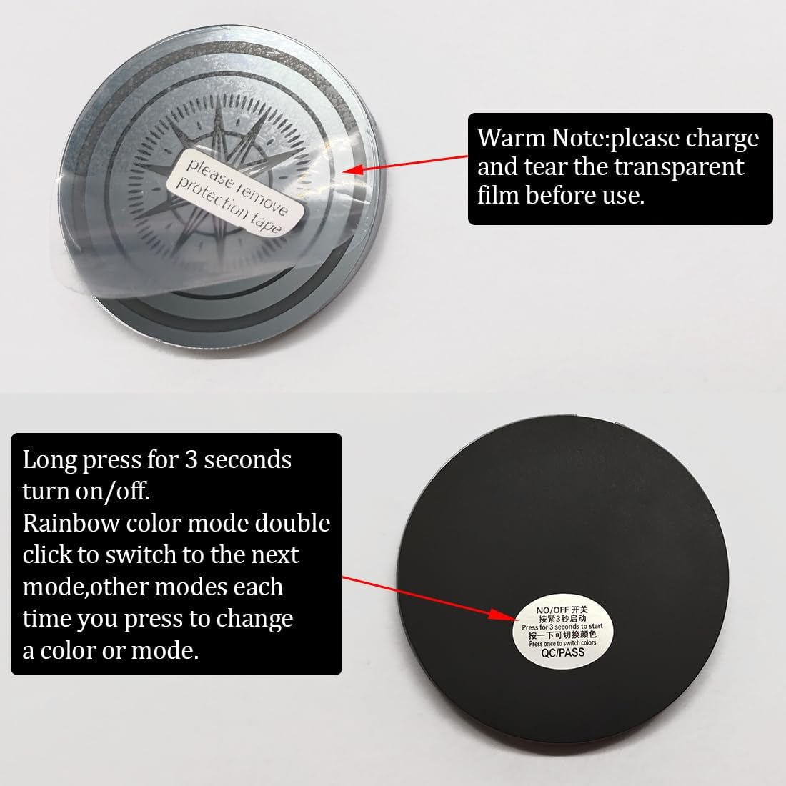 Led Cup Holder Lights for Car,2 PCS 7 Colors Changing Led Car Coasters,Usb Charging Car Atmosphere Lamp,Cup Holder Lights for Car Decoration image number 2