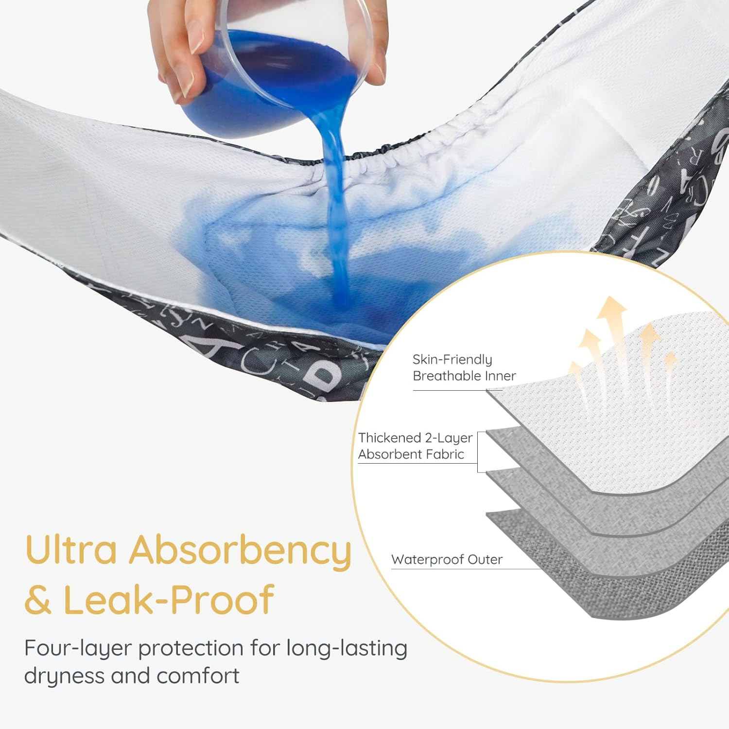 Bella & Pal Male Dog Diapers 3 Pack, Reusable, Washable Belly Bands for Male Dogs, Comfortable and Absorbent Dog Wraps, Adjustable & Leak-Proof, L Size (Waist 16-20"), Gray image number 5