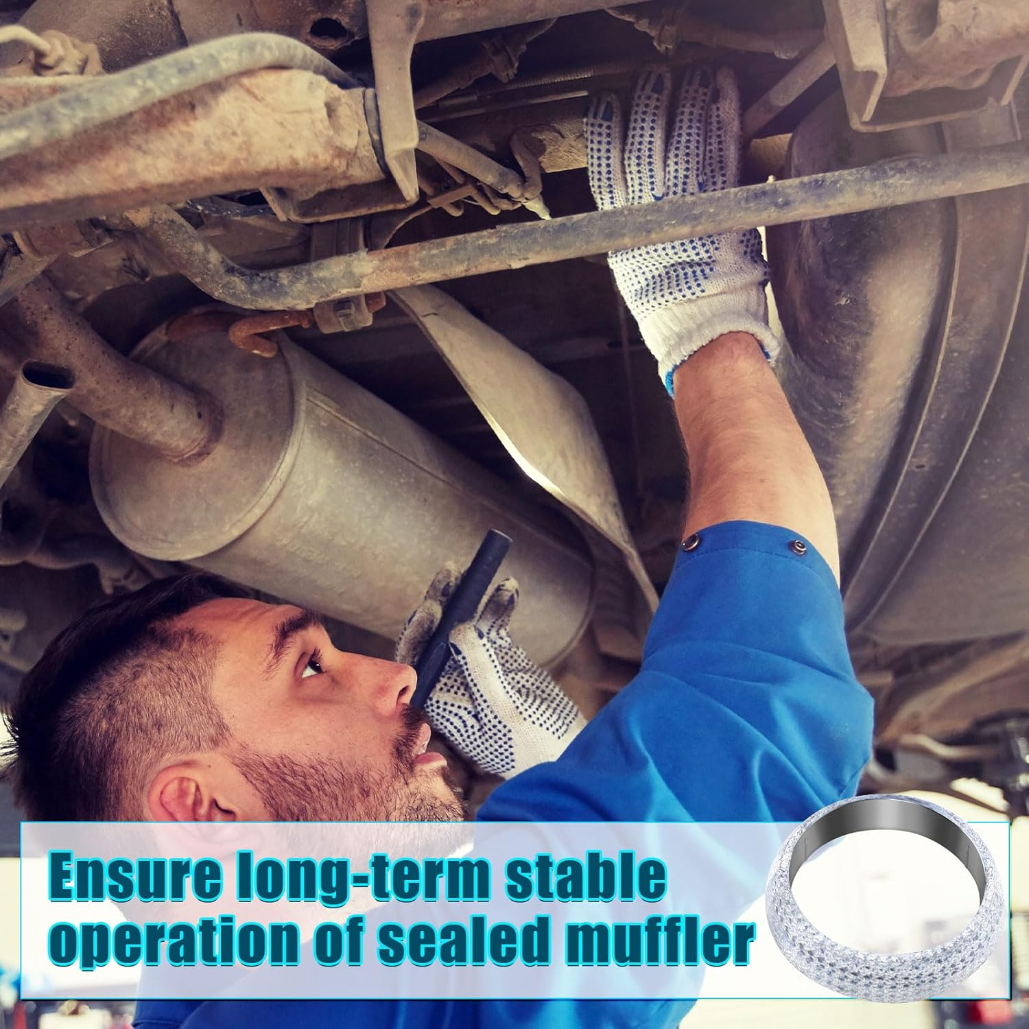 65Mm Car Exhaust Gasket, Exhaust Manifold Gasket Exhaust Pipe Donut Gasket Exhaust Flange Gasket Exhaust Muffler Sealer, Preventing Leaks and Noise image number 2