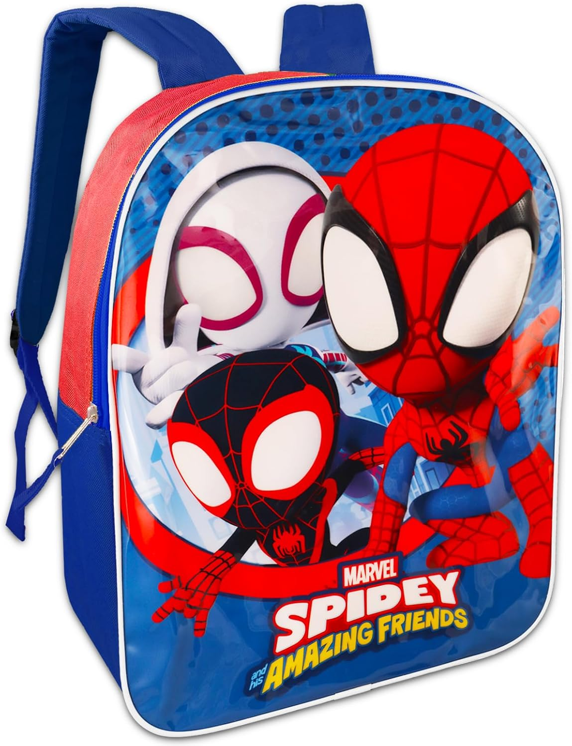 Spidey and His Amazing Friends 15" Backpack - Bundle with 15" Spiderman Backpack for Boys, Water Bottle, More | Spidey Backpack for Boys and Girls, Marvel School Bag, Spiderman School Supplies, image number 1