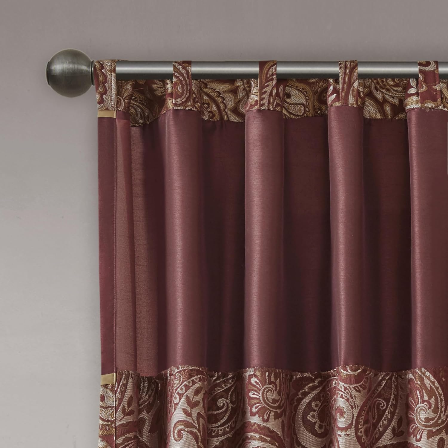 Madison Park Aubrey Window Curtain Pair, 50 X 84(2), Burgundy image number 4