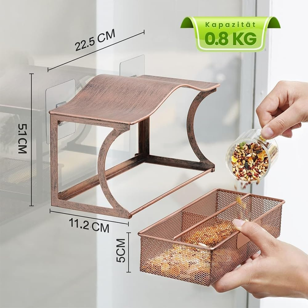 Upgraded Window Bird Feeder with Strong Suction Cups &ndash; Durable Metal Outdoor Bird Feeder for Birdwatching, Cat Entertainment & Nature Lovers &ndash; Easy-To-Clean, Shatterproof Design image number 1