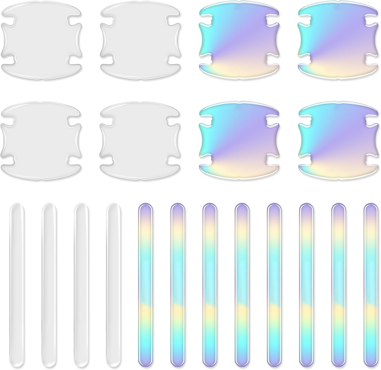 20Pcs Universal Car Door Handle Protector, 2 Colors Reflective Bowl Sticker, Plastic Material, Protects Door Handle from Scratches image number 5