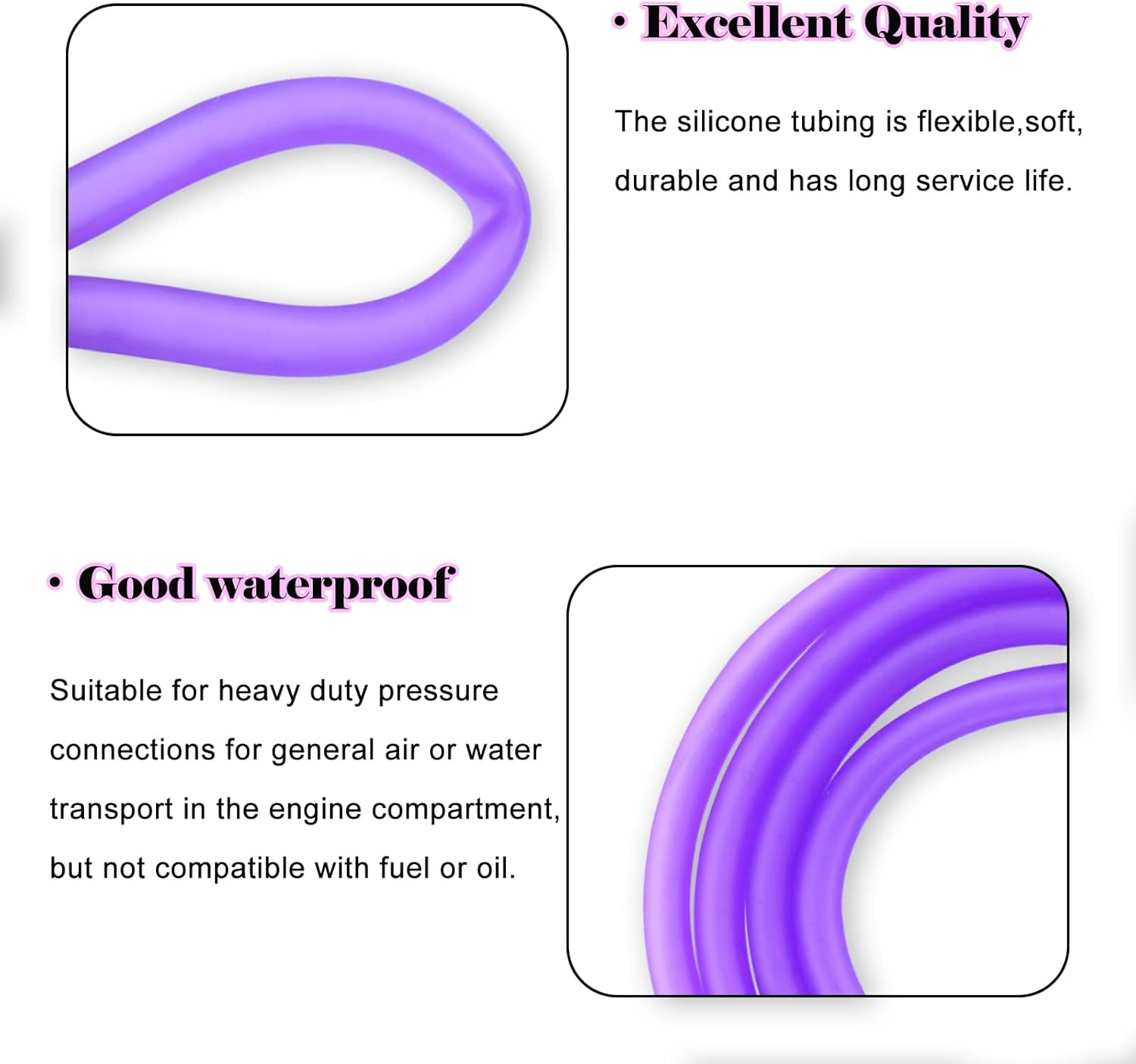 0.2''X118''(5Mm X 3M) Universal Fuel Vent Line Hose Petrol Gas Oil Tube Pipe Repleacment for ATV Dirt Bike Go Kart Moped Pocket Bike Purple image number 6