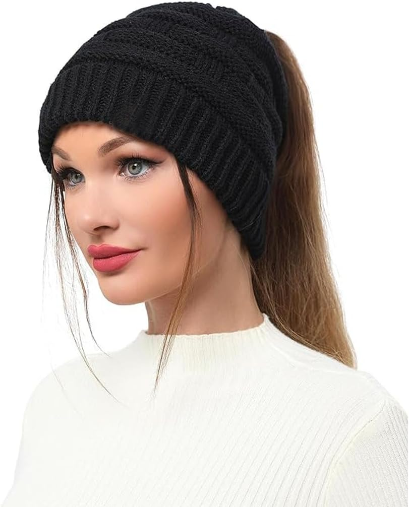 Idopick Satin Lined Winter Beanie Hat for Men Women, Warm Knit Hat Breathability & Elasticity Snow Cap Hat for Cold Weather image number 3