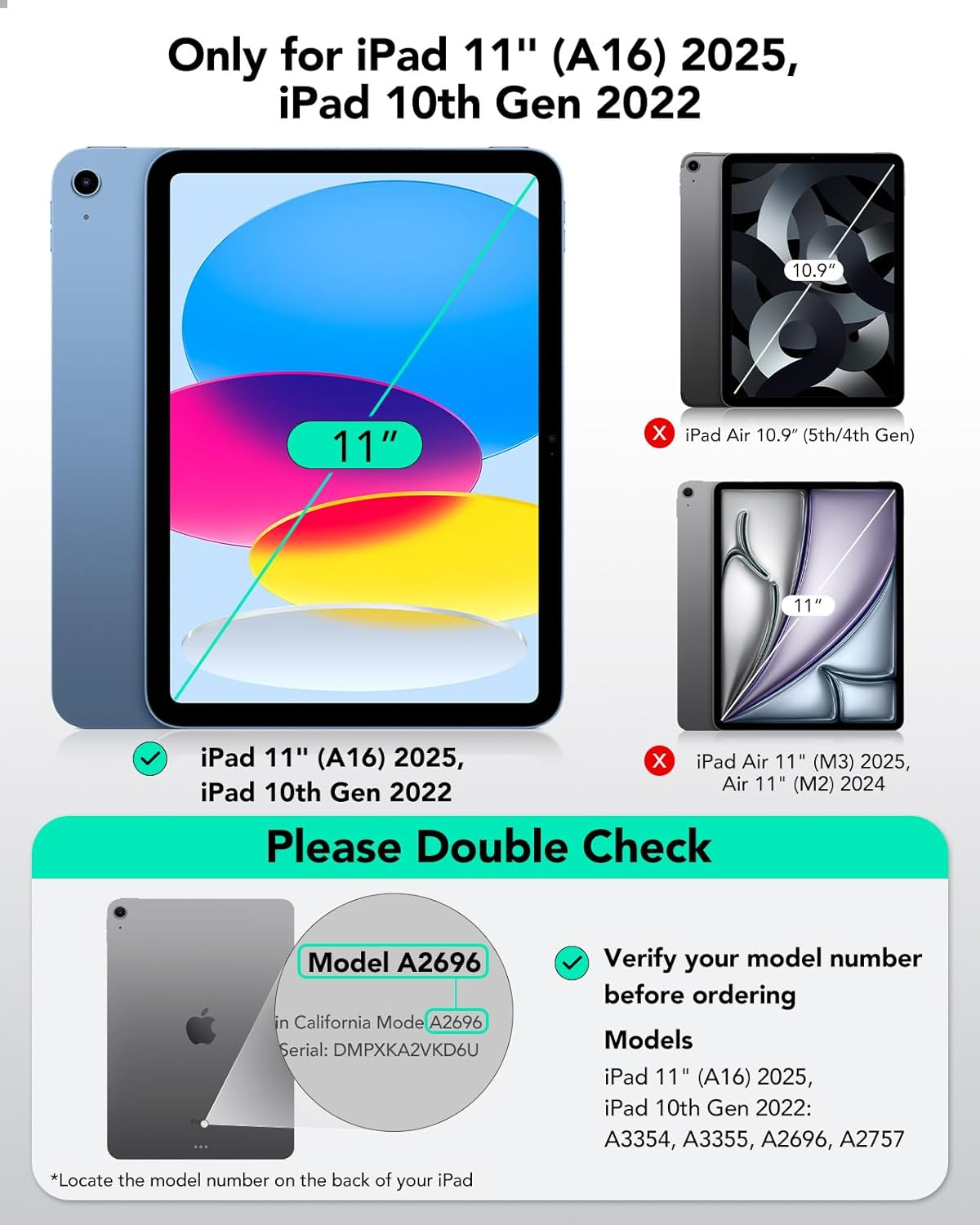 ESR 2 Pack Screen Protector for Ipad 11Th/10Th Generation A16 (11/10.9 Inch,2025/2022), 9H Tempered Glass Film with Ultra Fit Tray, Apple Pencil Support, Scratch Resistant, HD Clarity, Bubble Free image number 5