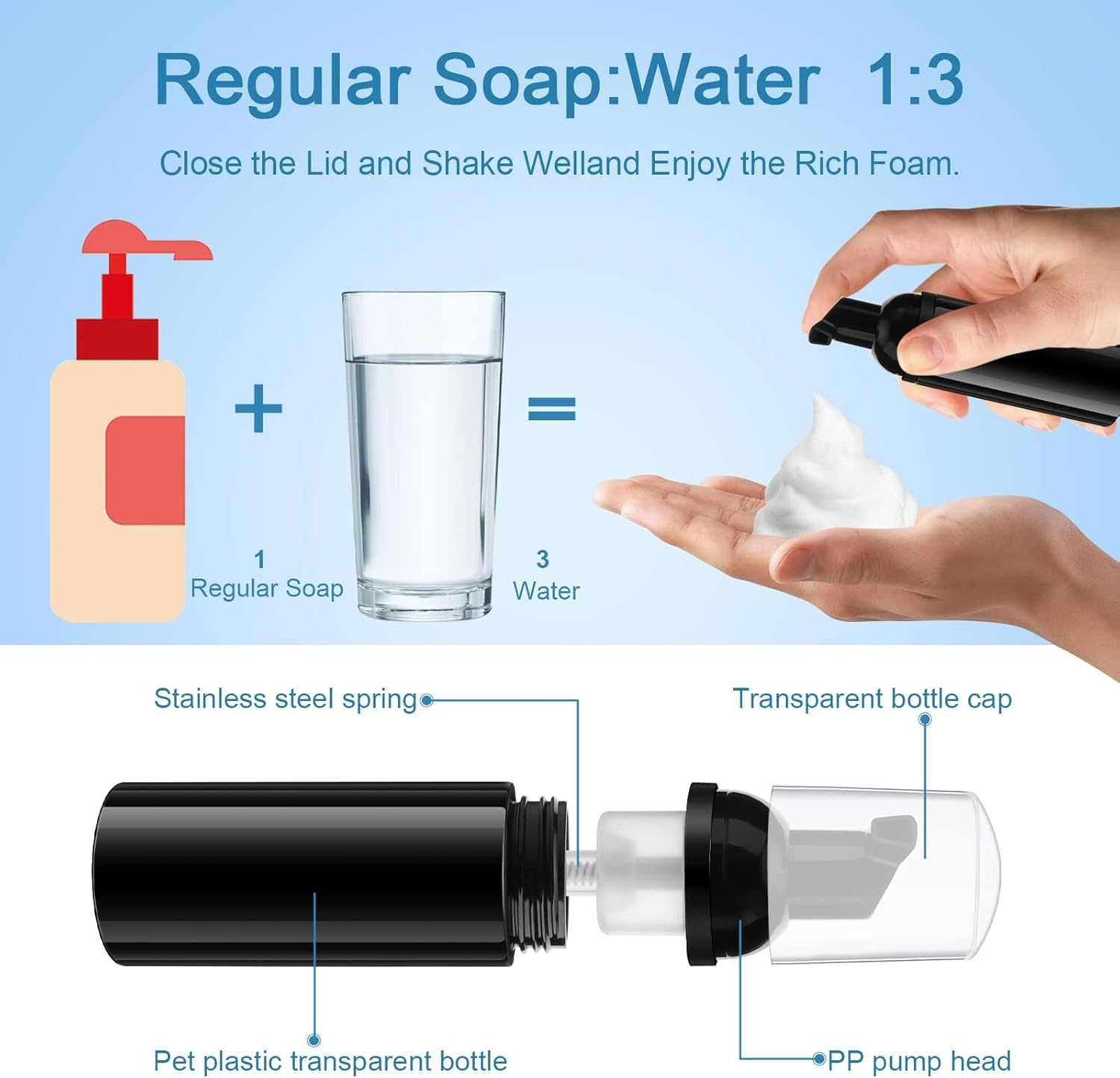 PAOFUFUI 40 Pcs Lash Shampoo Bottle Brushes & Dispensers Set, 10 Pcs Lash Brushes, Tubes & Aftercare Bag for Clients, Women (Black) image number 4