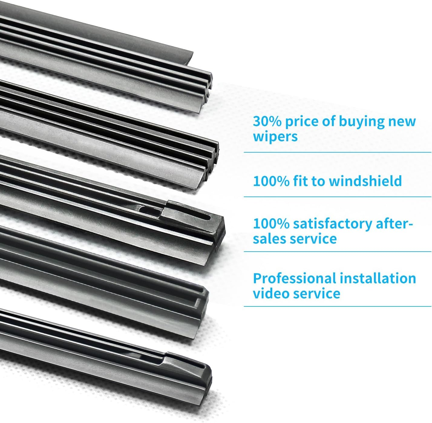 Wiper Blade Refill, 26" + 14" Wiper Refill 8.5 Mm Fit for Toyota Auris 2013-2019 Original Equipment Replacement Windshield Wiper Refills 4 Pcs image number 3