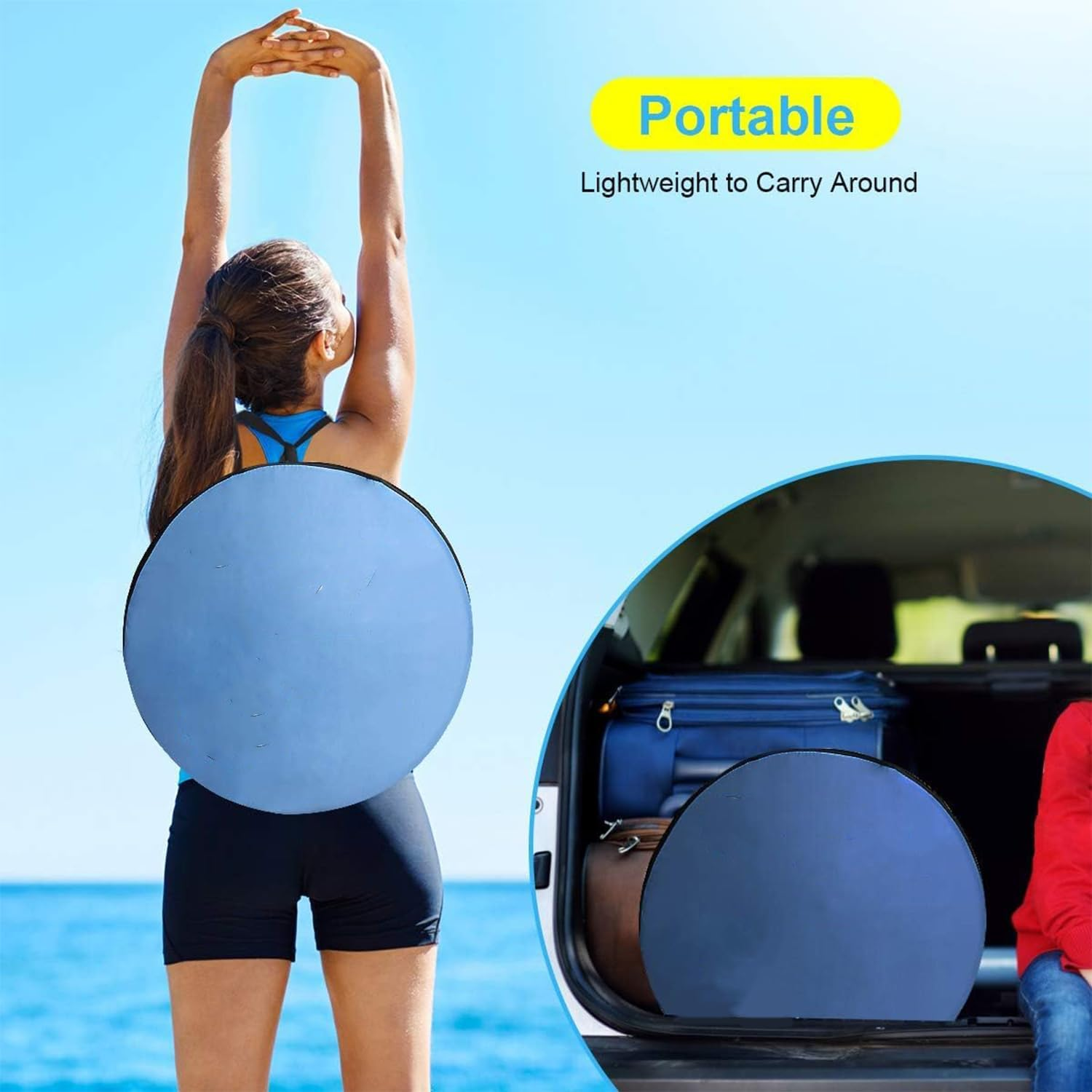 Beach Tent, Easy Pop up Beach Shade, Portable Beach Tent with Carry Bag, anti UV Instant Portable Tent Sun Shelter, UPF 50+, for 2-3 Person, for Camping Fishing Hiking Picnic Touring image number 6