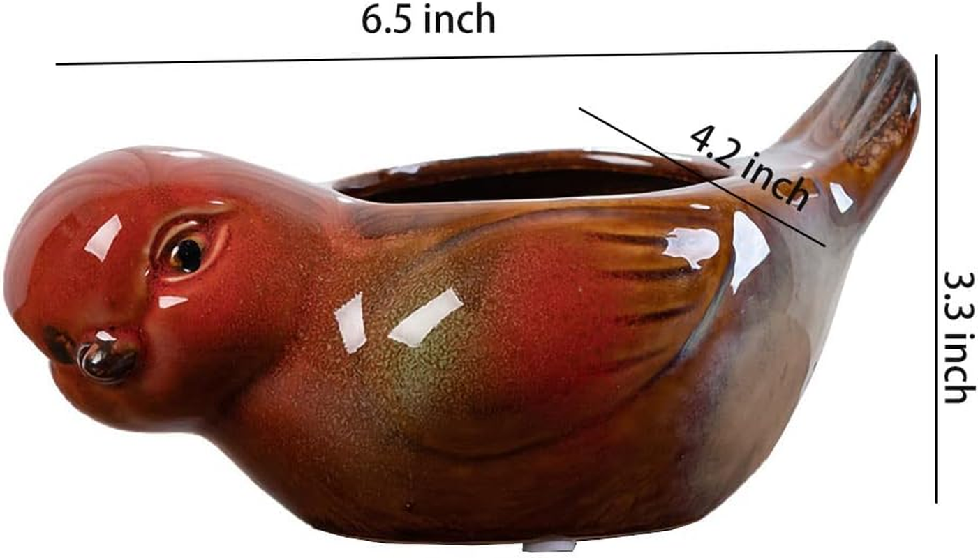 WAIT FLY Cute Animal Ceramic Flower Pot Succulent Planter-Bird - Bear image number 2