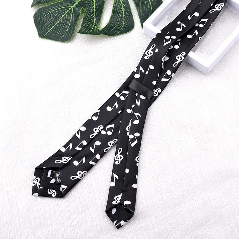 Mens Necktie Music Note Tie Novelty Bussiness Neckties Wedding Ties Fathers Day Birthday Gifts for Husband Father Musician Music Lovers Gift image number 1