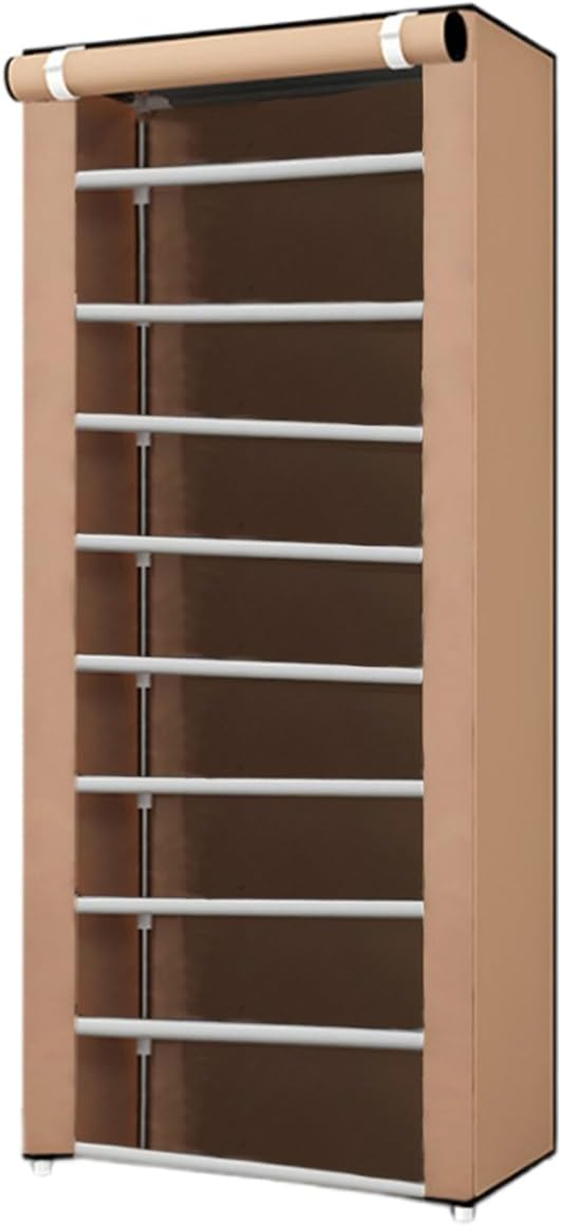AIMALL Multi-Layer Shoe Rack Dust-Proof Cabinet with Roller Shutter Design, Steel Tube Frame, 6 Colours, 49.2 or 61 Inch Height, Space-Saving Shoe Organiser