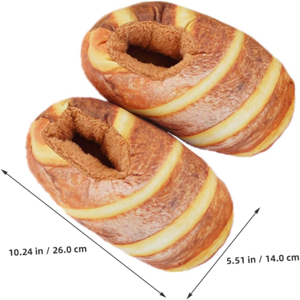 TOVINANNA Bread Slippers for Women Winter Warm Cotton Indoor Slippers Creative Design for Home Wearing for Ladies