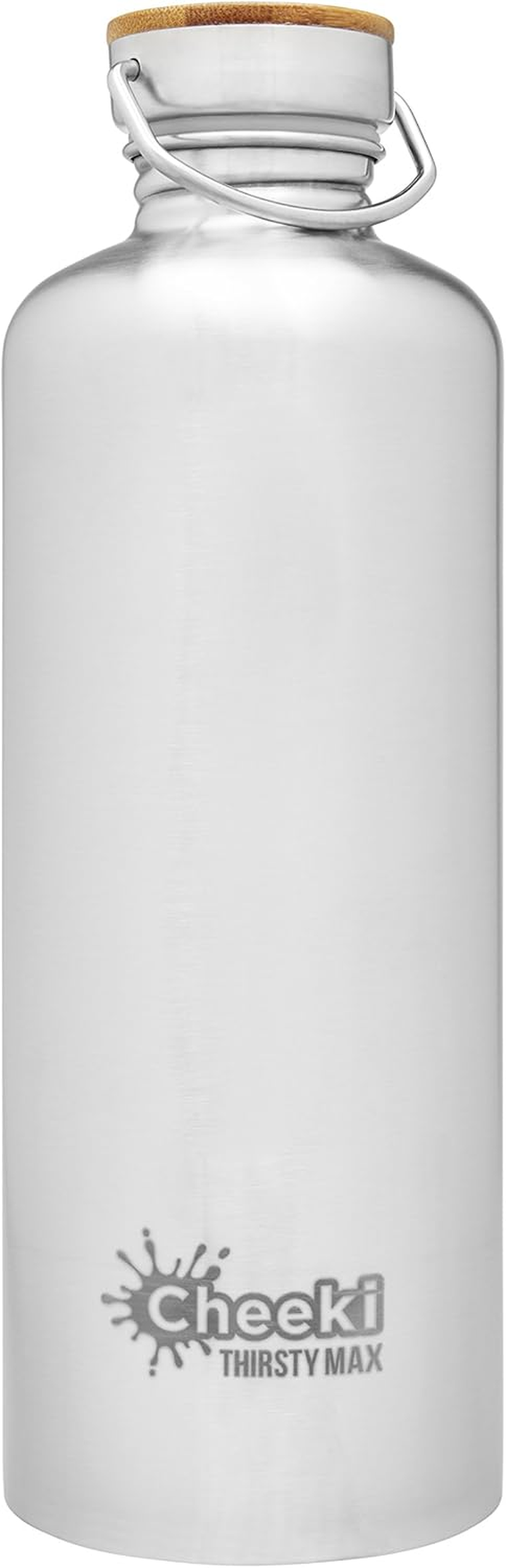Cheeki Thirsty Max Stainless Steel Bottle 1.6 Litre Capacity, Silver
