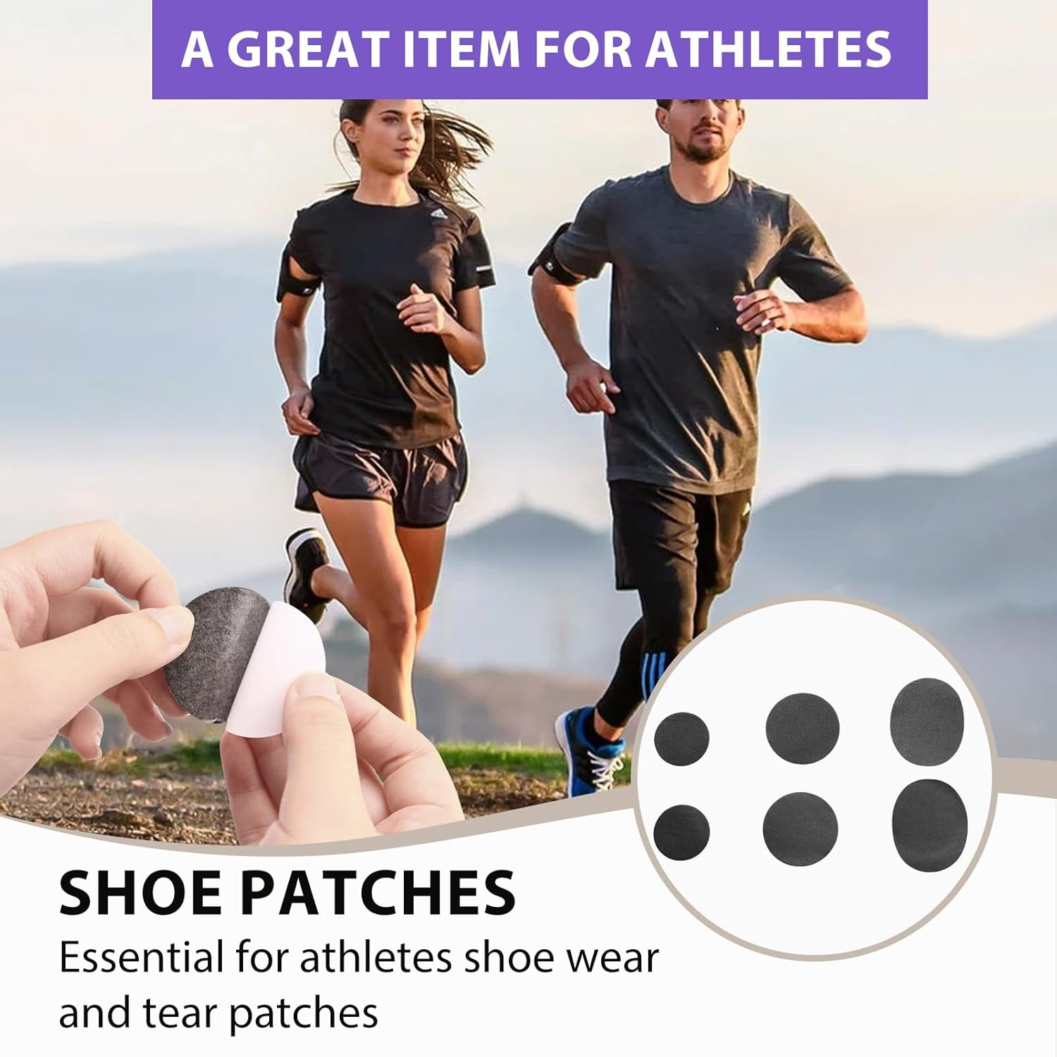 12 Pcs Shoe Hole Repair Patch, Self-Adhesive Sneaker Repair Patches, 3 Sizes Repair Holes of Different Shapes, Patches Suitable for Cracked Toe Cap Scratches Upper Prevention Toe Cracking image number 6