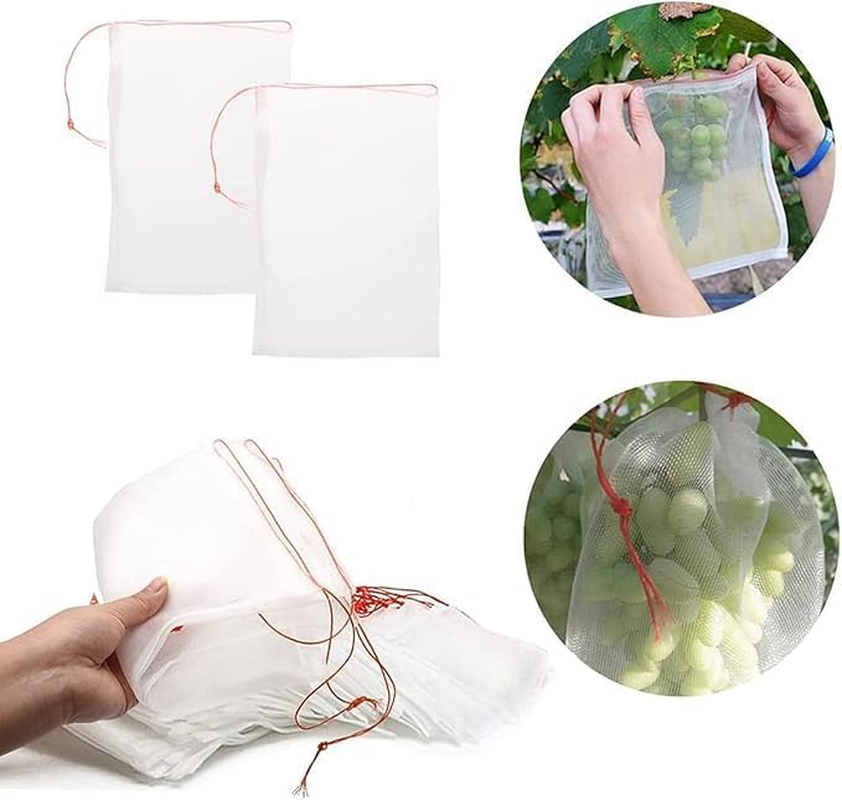 50Pcs Fruit Protect Bags，Reusable Protection Bags Net for Plant/Fruit/Flower(White, 15 * 25Cm) image number 3