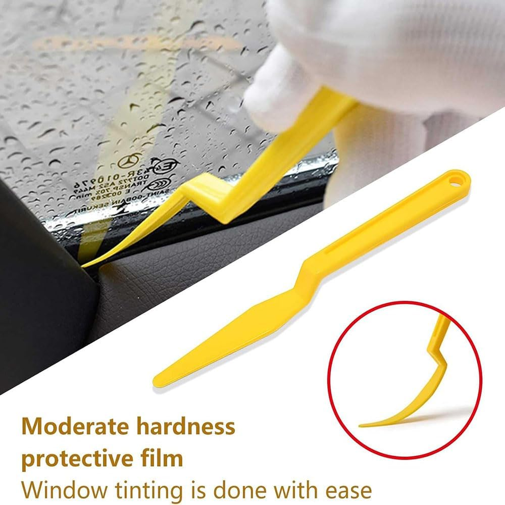 10 Pcs Professional Window Tint Tool Kit, Triangle and Contour Squeegees, Card Scraper for Bubble Free Car Vinyl Wrap, Window Film and PPF Installation,Auto Tinting Accessories Kit image number 1