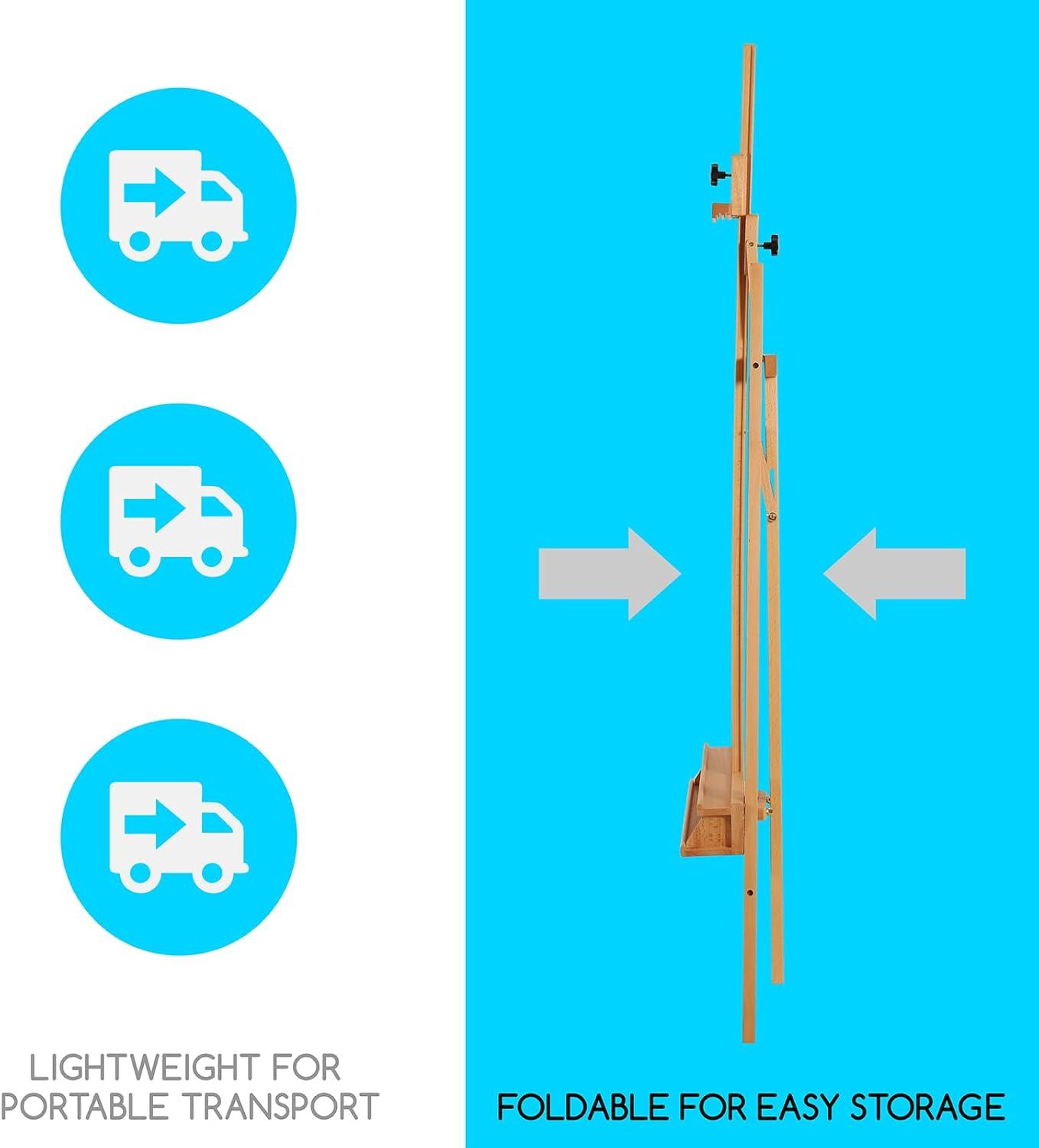 MEEDEN Large Painters Easel Adjustable Beech Wood Artist Easel, Studio Easel for Adults with Brush Holder, Holds Canvas up to 48"
