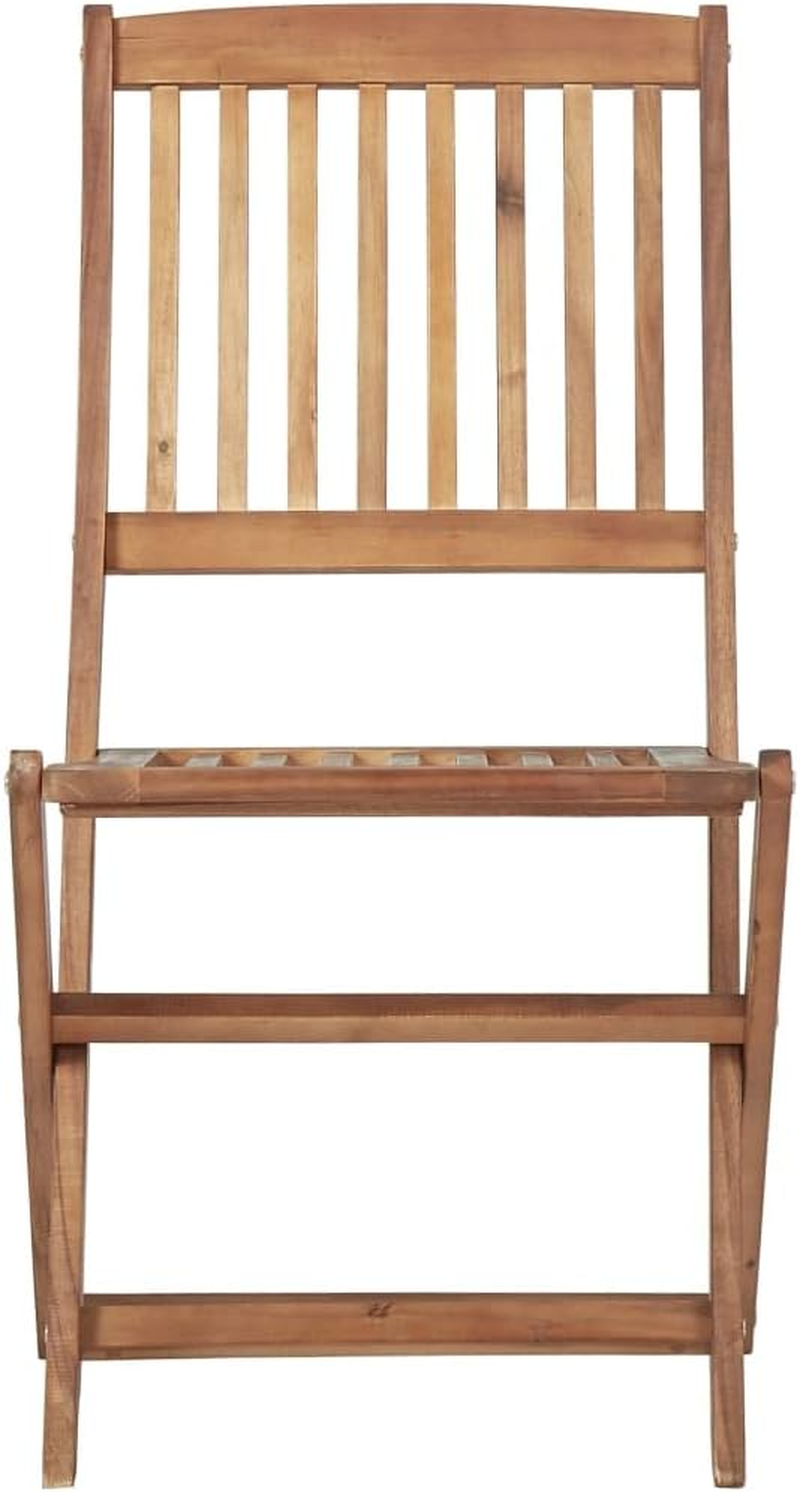 Vidaxl Solid Acacia Wood Folding Outdoor Chairs - Set of 6 - Brown - Durable, Weather-, Patio Dining Chairs image number 3