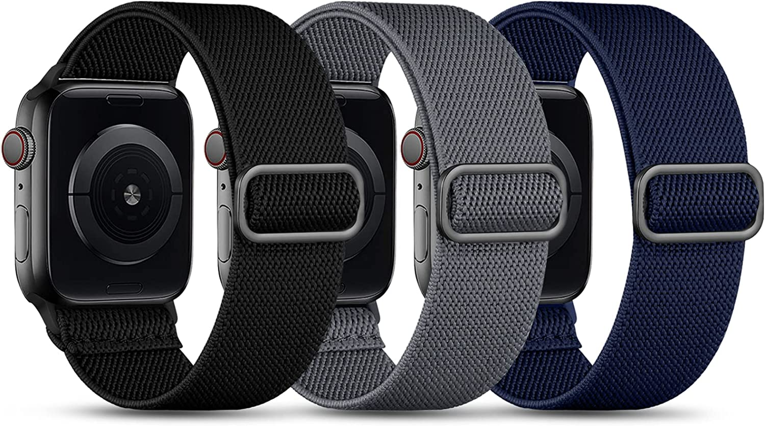 Witzon Stretchy Nylon Bands Compatible with Apple Watch Band 38Mm 40Mm 41Mm 42Mm for Women Men, Adjustable Breathable Elastic Sport Strap Solo Loop for Apple Watch SE Iwatch Series 11 10 9 8 7 6 5 4 3