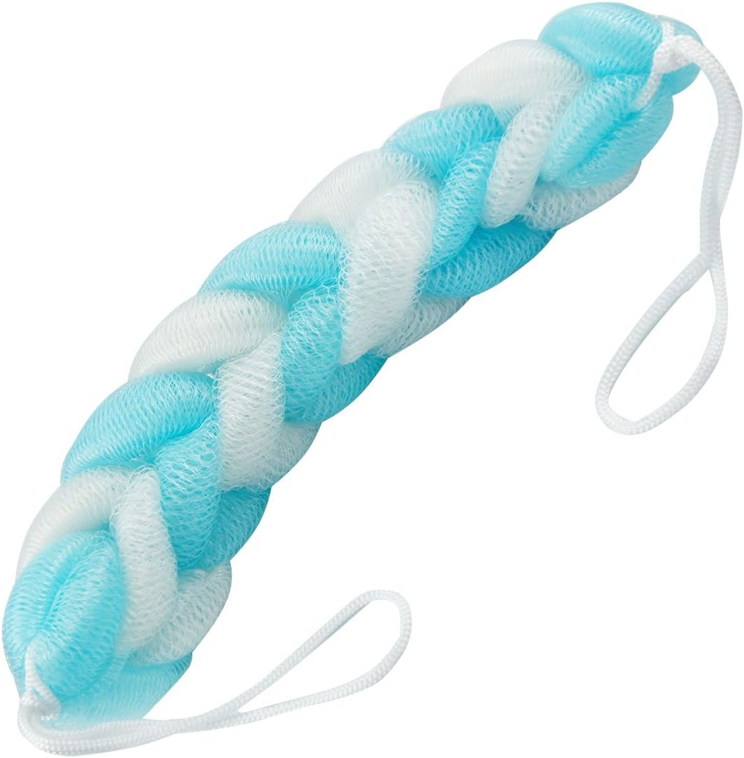 Ruilogod Braids Bath Shower Mesh Net Strap Sponge Blue White(Id:3B F94 C3 Dbc 8Ac