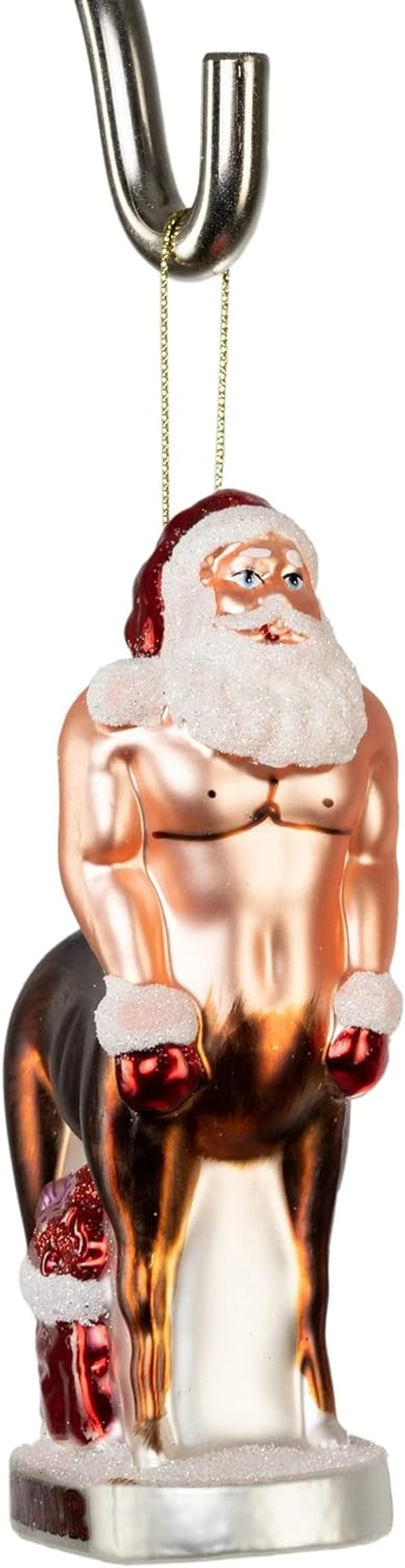Santaur Hand Blown Glass Holiday Ornament