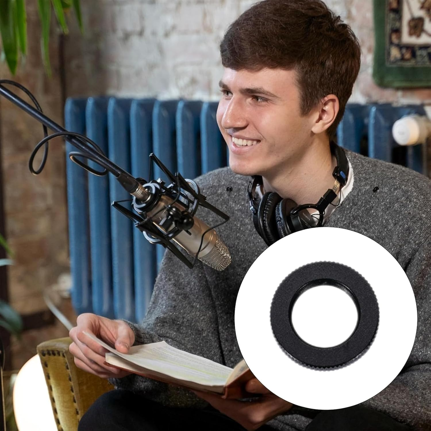 4 Pcs 5/8-27 Double Locking Nut for Microphone Screws,Knurled Lock Microphone Stand Nut,Cold Hot Shoe Adapter Screw,Black Jam Nut for Microphone Photographic Equipment,Dual Lock Nuts image number 4