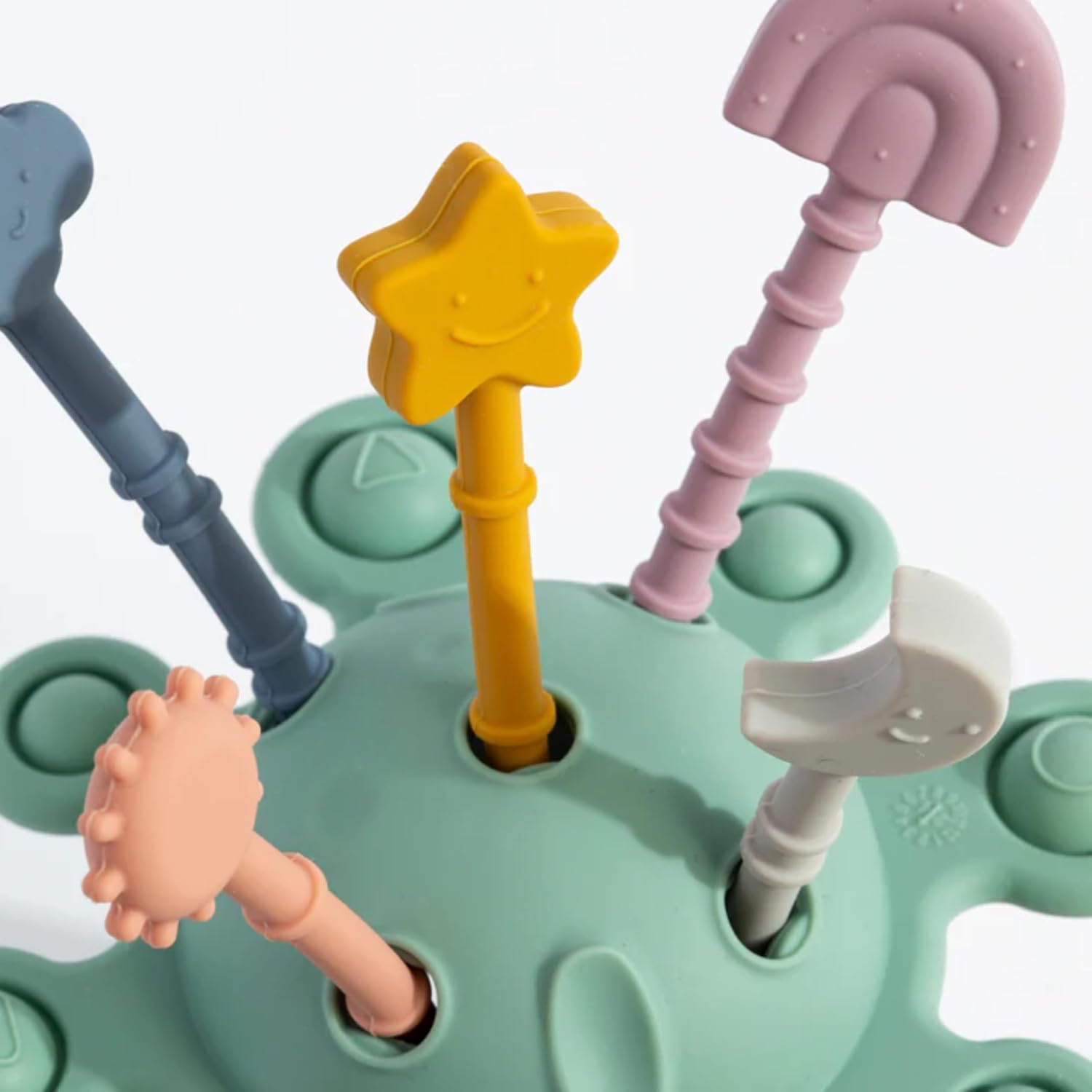 Playground Montessori Toys for Babies, Colorful Pull String Interactive Toy, Travel Toys for Babies, Sensory Toys for Toddlers, Fine Motor Skills Kids Toys Gifts, Silicone BPA Free image number 3