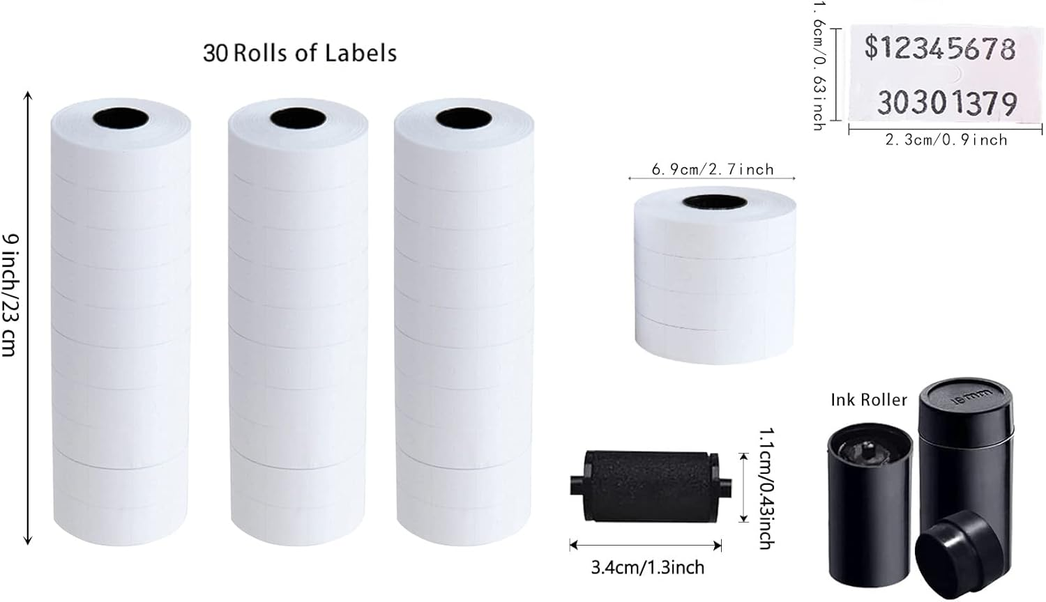 30 Rolls 2 Line Labels for YH-689 HM-689 MX6600 MX6602 Price Label Gun, Label Maker Machine, Pricing Tag Stickers - Office, Retail Shop, Grocery Store image number 4