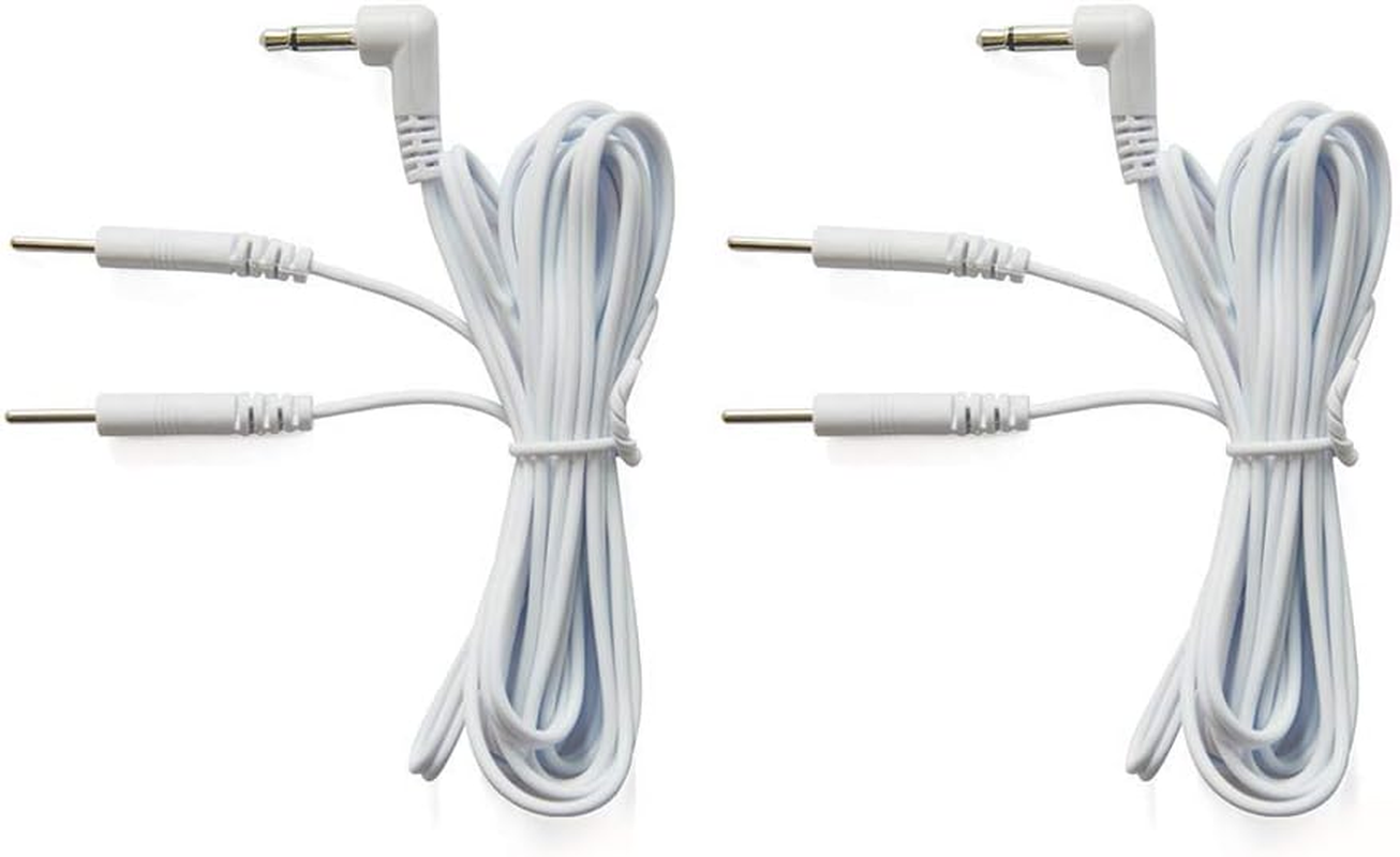 1 Pair 120CM Tens Electrode Lead Wires Jack 3.5Mm Plug 2.0Mm Pin Connection White image number 1