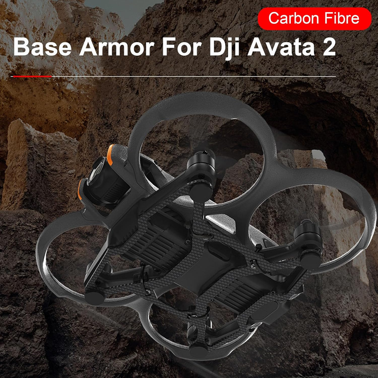 ZWLLKJGS Avata 2 Landing Gear for DJI Avata 2 Drone Accessories, Avata 2 Hull Undershell Protection, Carbon Fiber Drone Base Armor, Soft Rubber Pad, Avata 2 Body Frame Protector image number 3