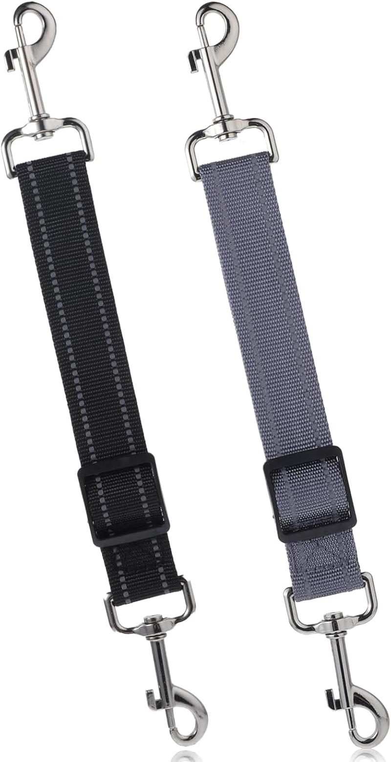 Qianyu 2 Pack Dog Safety Collar Clips Adjustable Collar Backup Clasp Leash Connector Reflective Ylon Double Ended Clasp Leash Clips for Pet Dog Puppies Harness Collar Companion Safety Clip image number 4