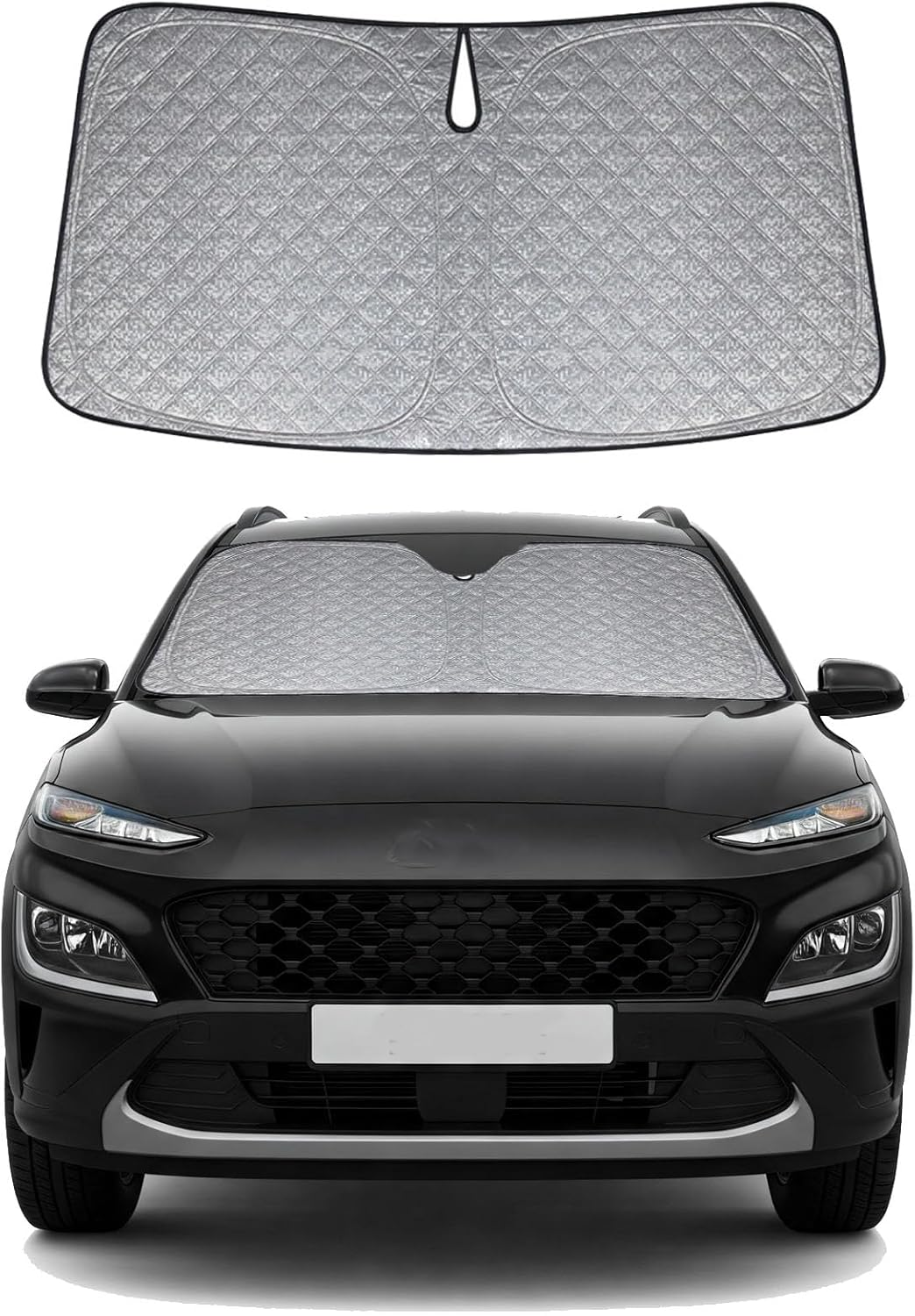 OTTO SHADES 6 Layers Thick Windscreen Sunshade for Hyundai Kona 2023-2025 Certified Foldable Windshield Sun Visor Proven to Block 99% UV Rays Heat Shield Cover Keeps Car Cool image number 3