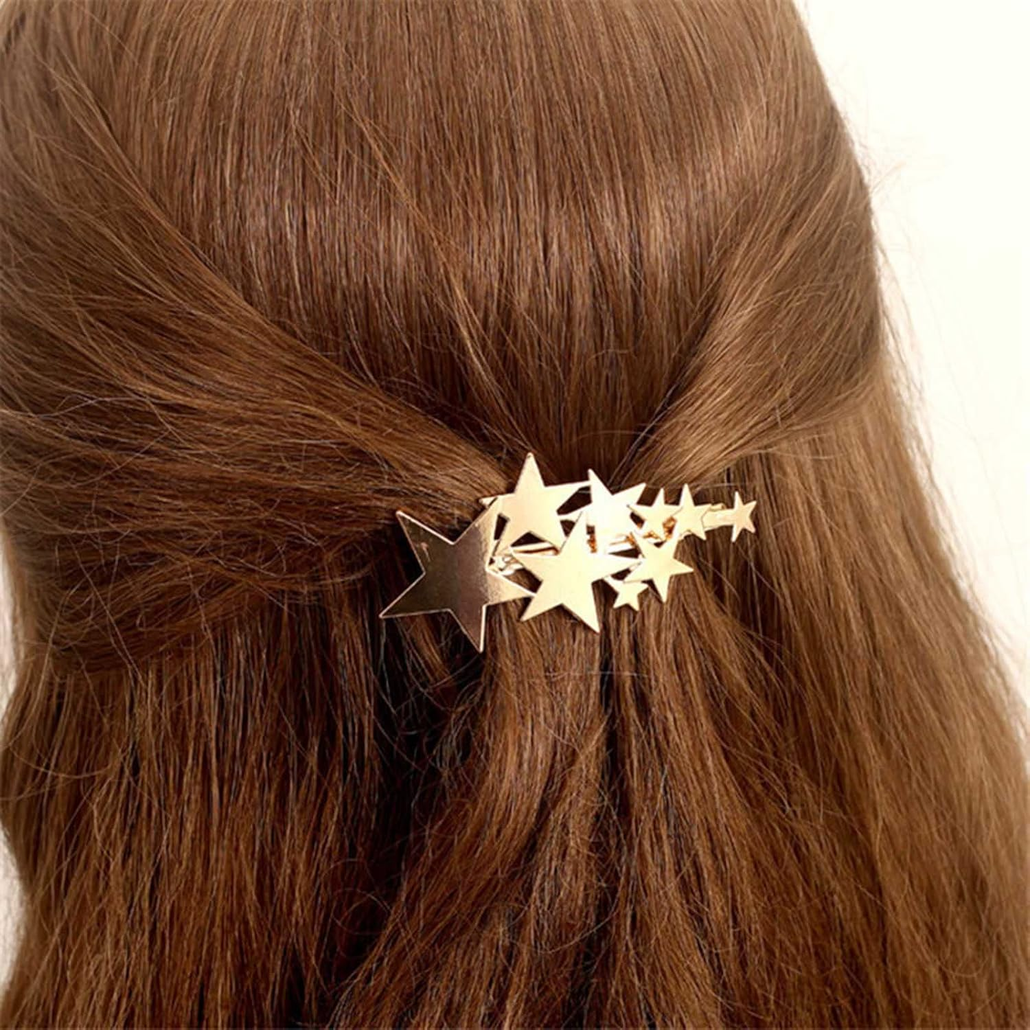 Wendalern Star Hair Clip Pins Vintage Stars Hair Pin Gold Star Hair Clip Cluster Star Hair Pin Metal Hair Clip Holder Clips Decorative Hair Accessories for Women and Girls image number 6