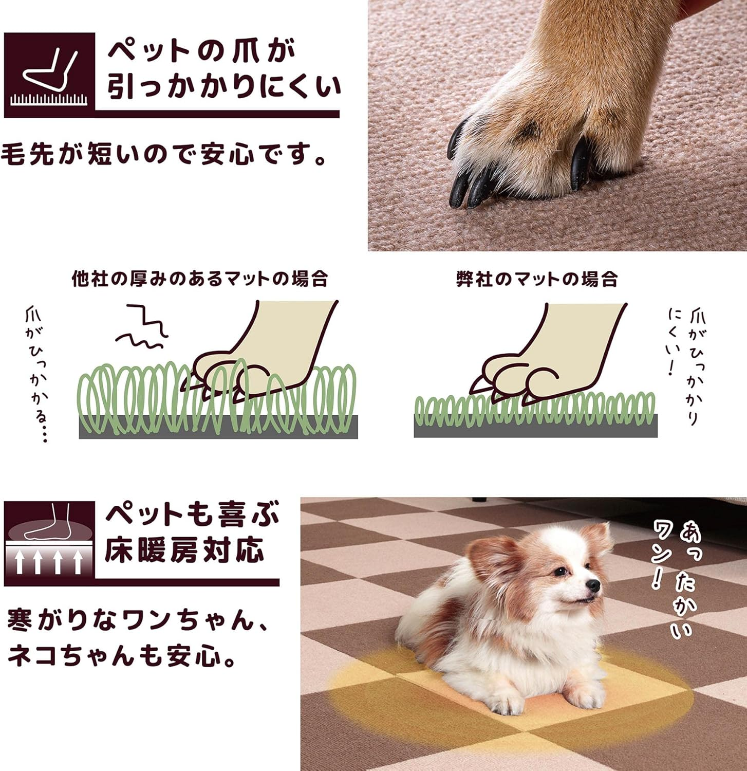Sanko KM-04 Pet Water Repellent Tile Mat 11.8 X 11.8 Inches (30 X 30 Cm), 20 Pieces, Beige Dog Cat Sanko Carpet [Made in Japan, Water Repellent, Deodorizing, Washable, Can Be Cut with Scissors] image number 4