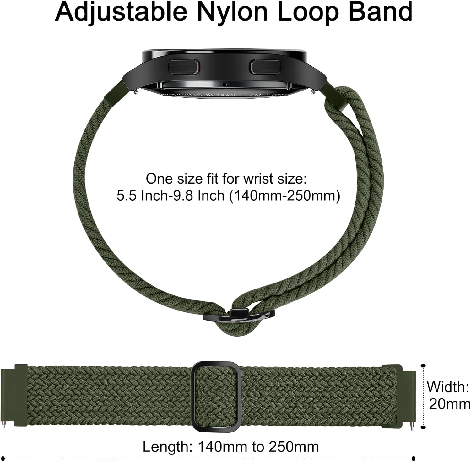 Elastic Solo Loop Bands Quick Release 20Mm 22Mm for Men Women, Soft Adjustable Stretchy Braided Sport Replacement Straps for Smart Watch Sport Watch image number 5