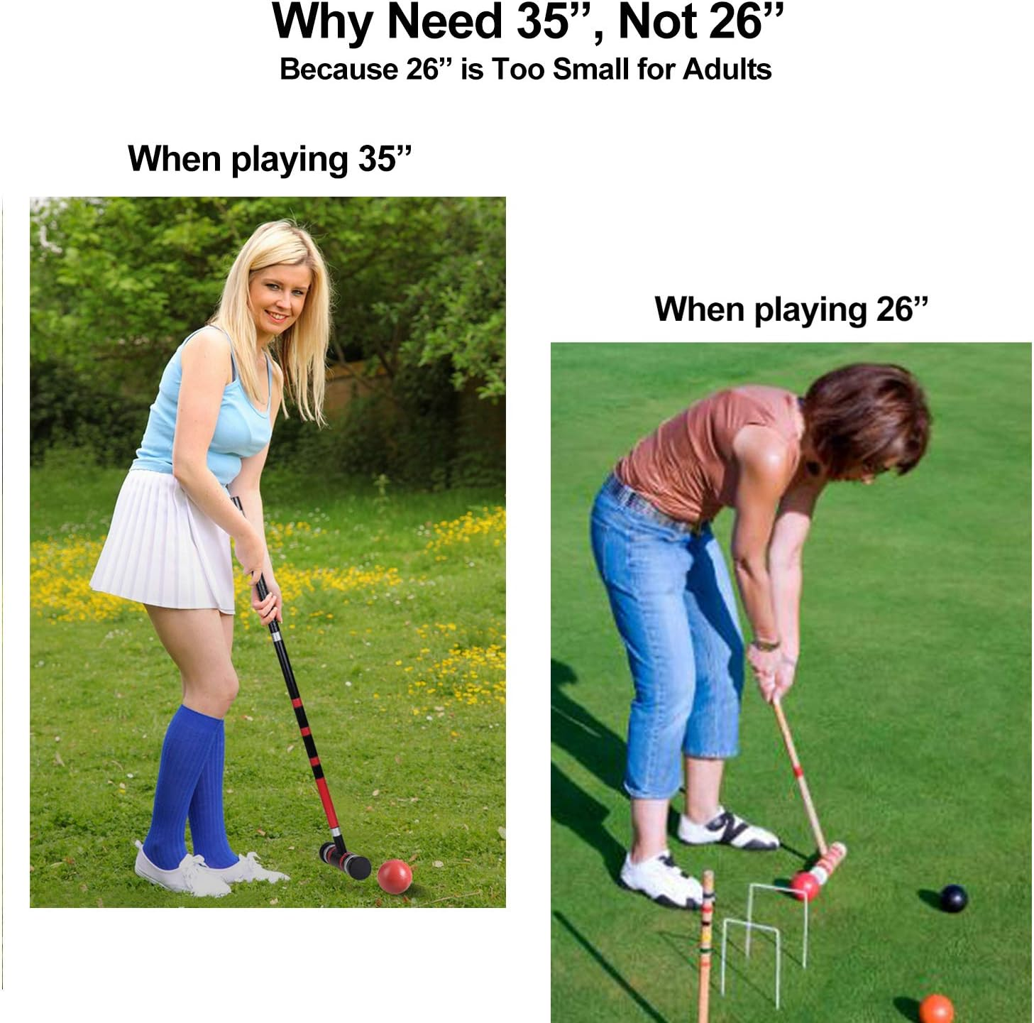 [6 Players] Premium Croquet Set for Families, Browill Croquet Set with Carrying Bag for Yard Outdoor Lawn Backyard Games for Kids Adults All Ages, 35 Inch image number 2